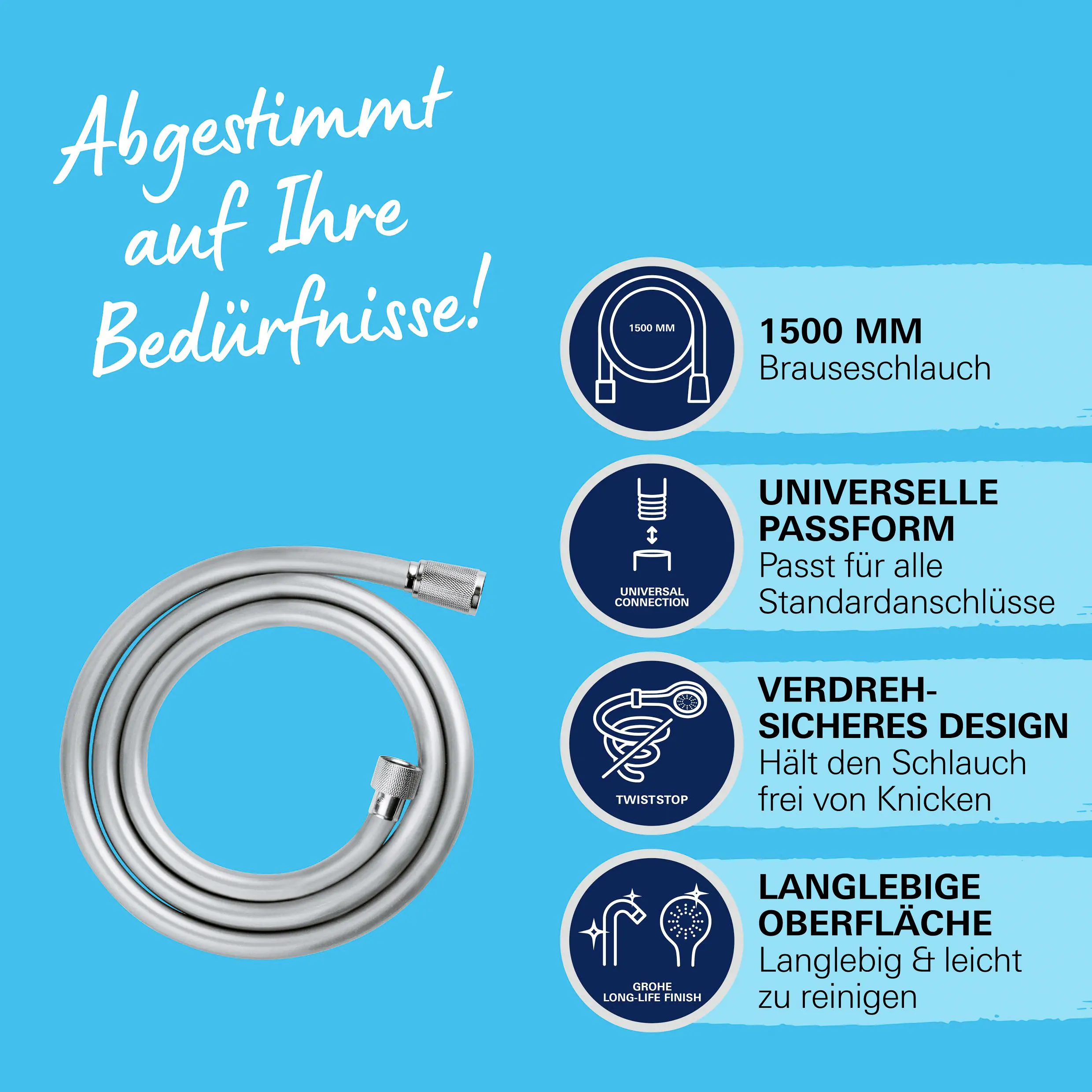 Grohe Brauseschlauch VitalioFlex Trend 1,5 m chrom