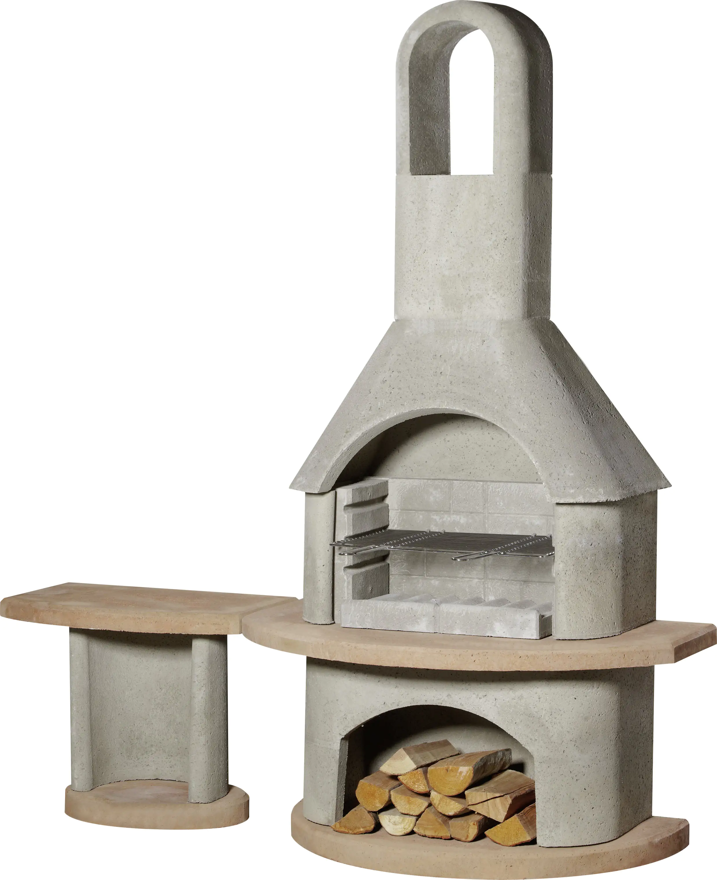 Buschbeck Grillkamin Carmen 65 x 180 x 203 cm mit Beistelltisch Georgia