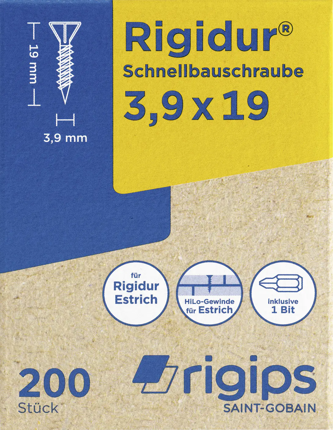Schnellbauschrauben 3,9 x 19mm