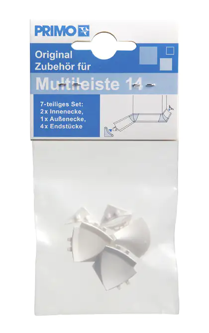 Primo Zubehörset für Wandanschlußleiste weiß, 7-teilig