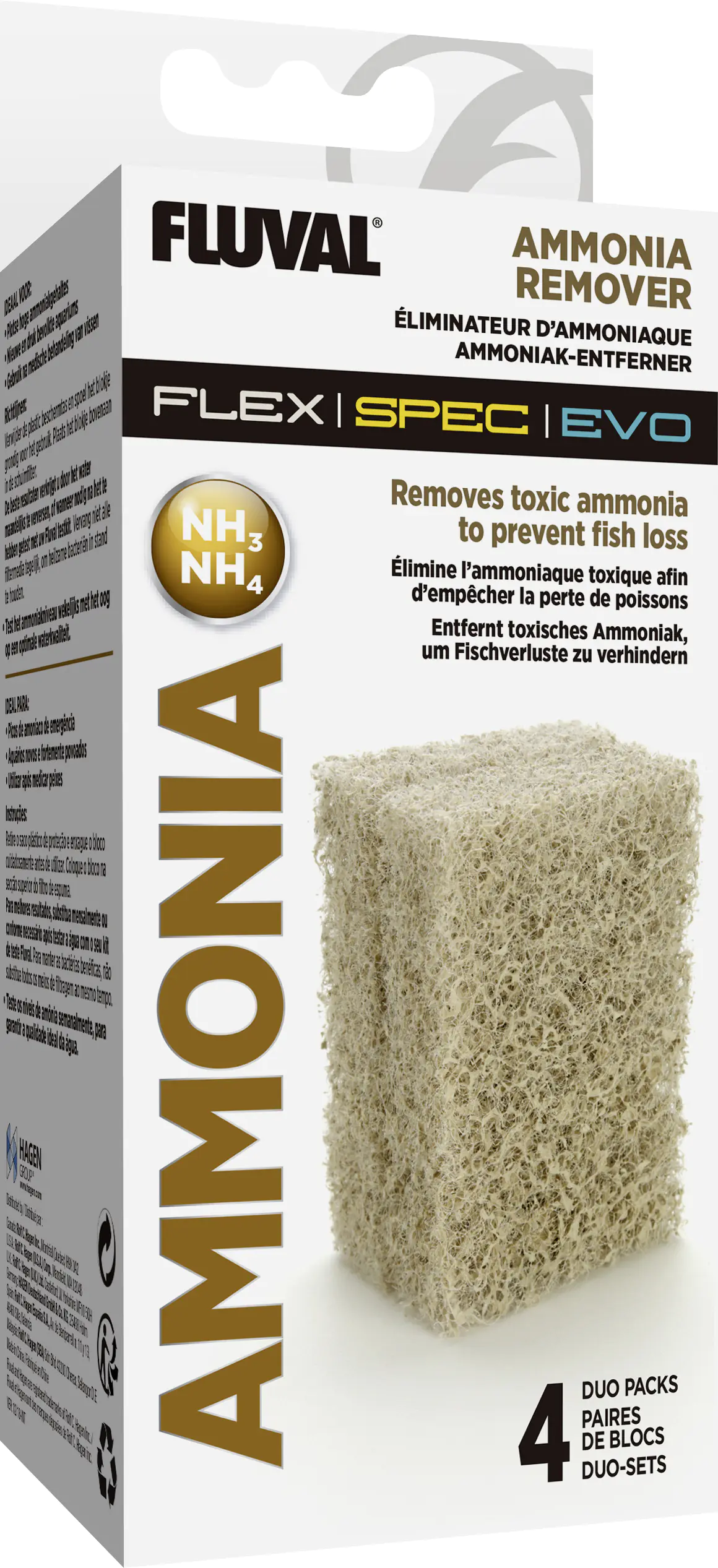 Fluval Ammoniak Entferner für Flex Spex Aquarien 4 Stück