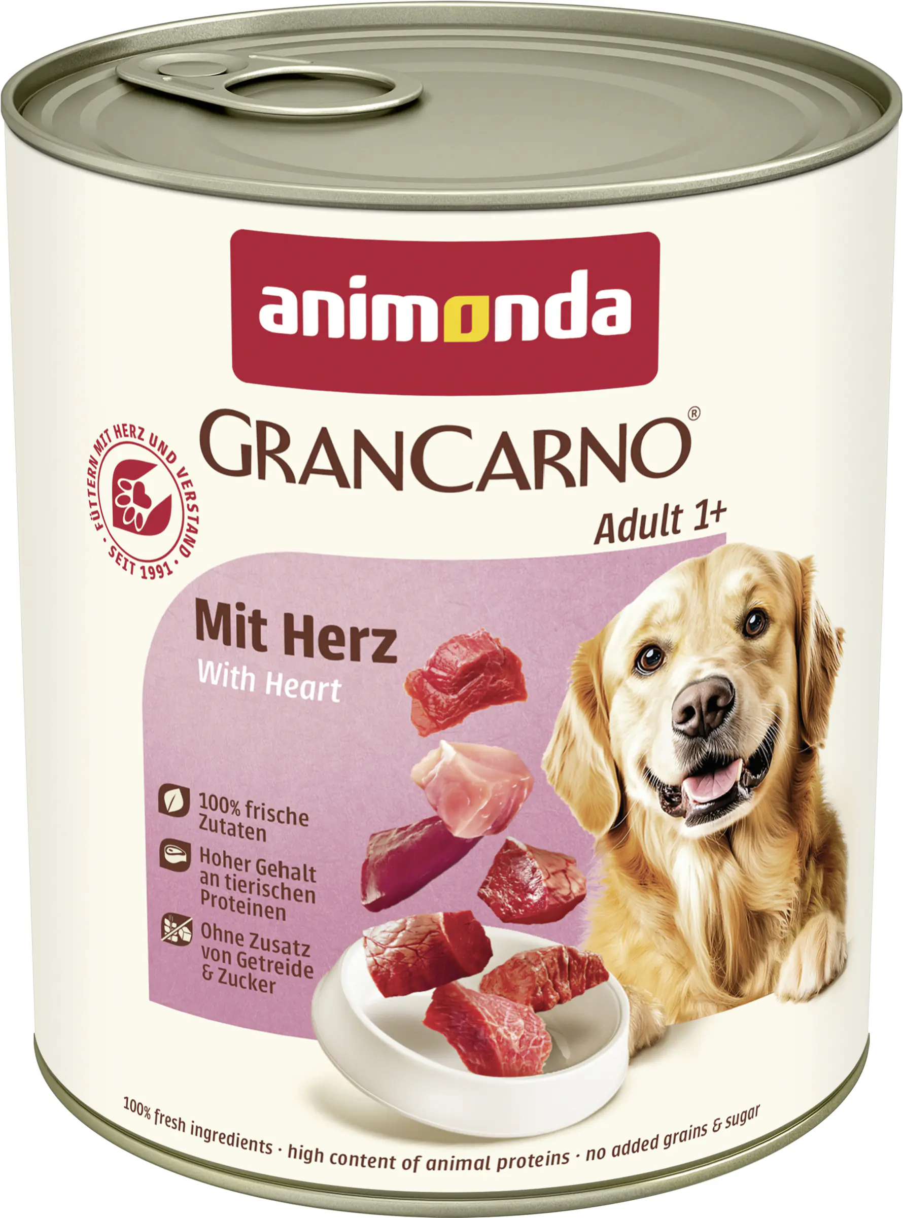 Animonda GranCarno Hundenassfutter Adult getreidefrei 800 g Herz
