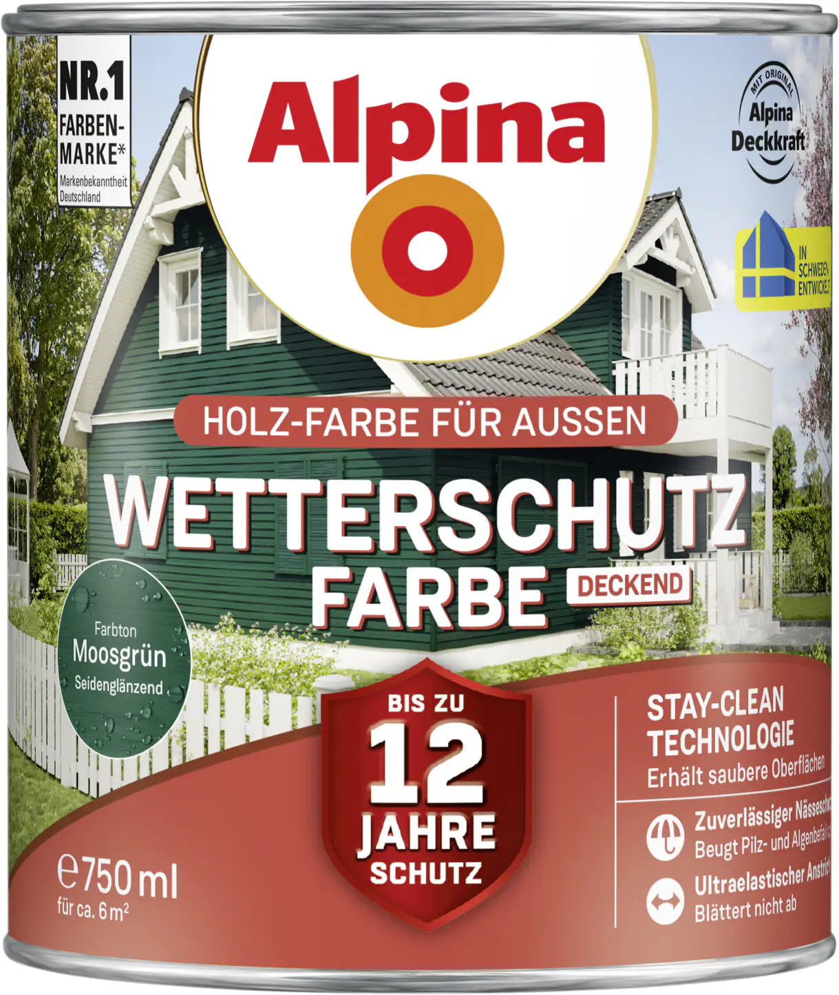 Alpina Wetterschutzfarbe 0,75 L moosgrün