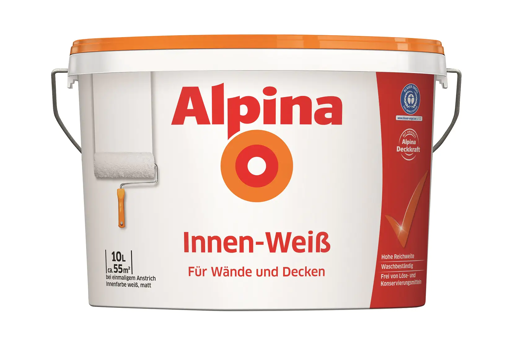 Alpina Innenweiß Wandfarbe weiß matt 10 L