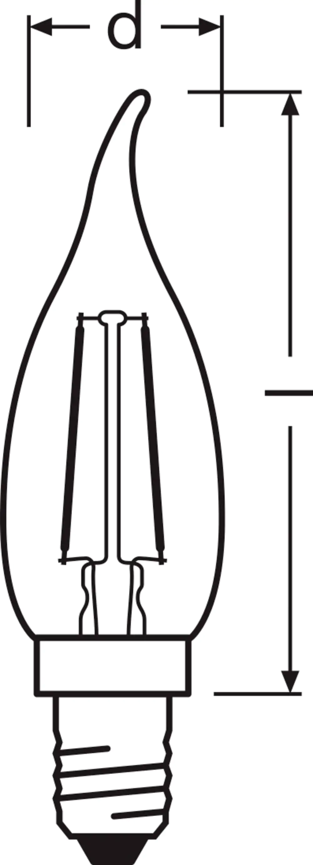 Osram LED Kerzenlampe BA22 E14 2,5 W warmweiß amber