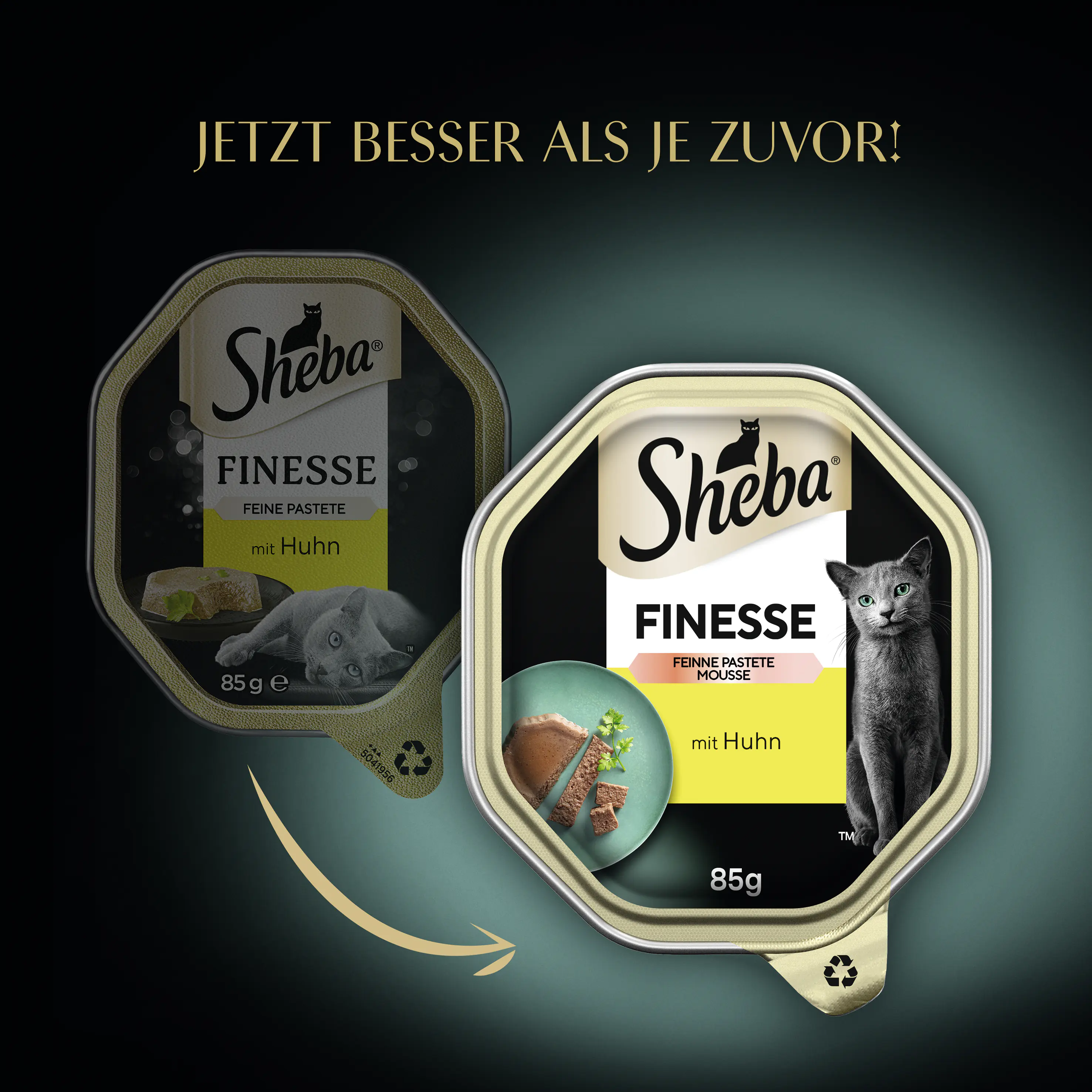 Sheba Finesse Katzennassfutter Adult 85 g Feine Pastete mit Huhn