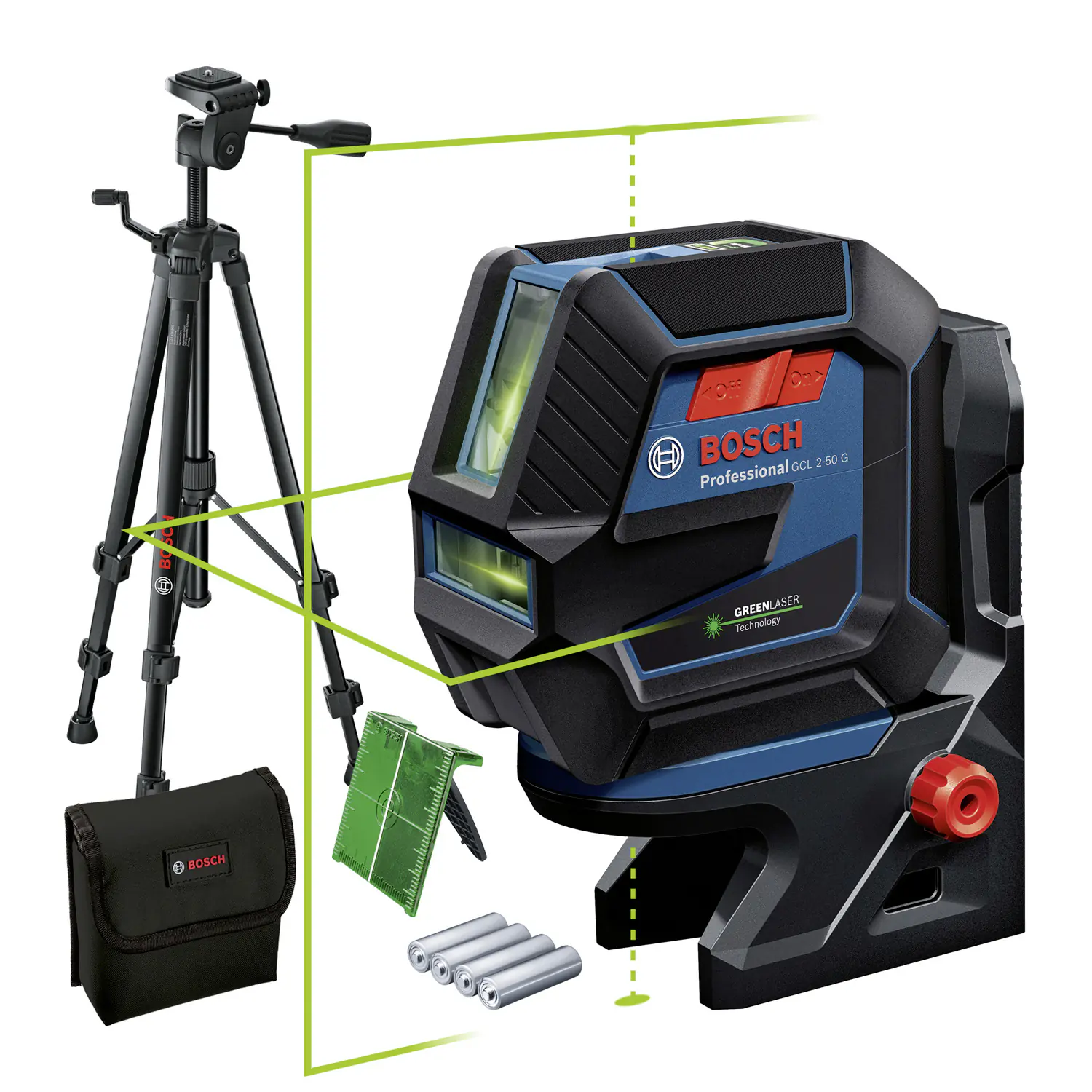 Bosch Professional Kombilaser GCL 2-50 G Set inkl. Stativ & Batterien