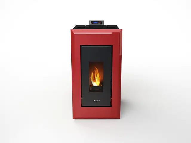 FreePoint Pelletofen VEGA Stahl10,5 kWschwarz-rot
