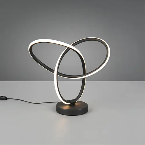 Reality Tischleuchte Lando Modern 28 cm schwarz matt warmweiß 