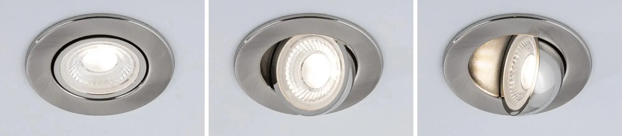 Paulmann LED-Einbauleuchte Zina 5/8 W Ø 9 cm dimmbar Eisen gebürstet