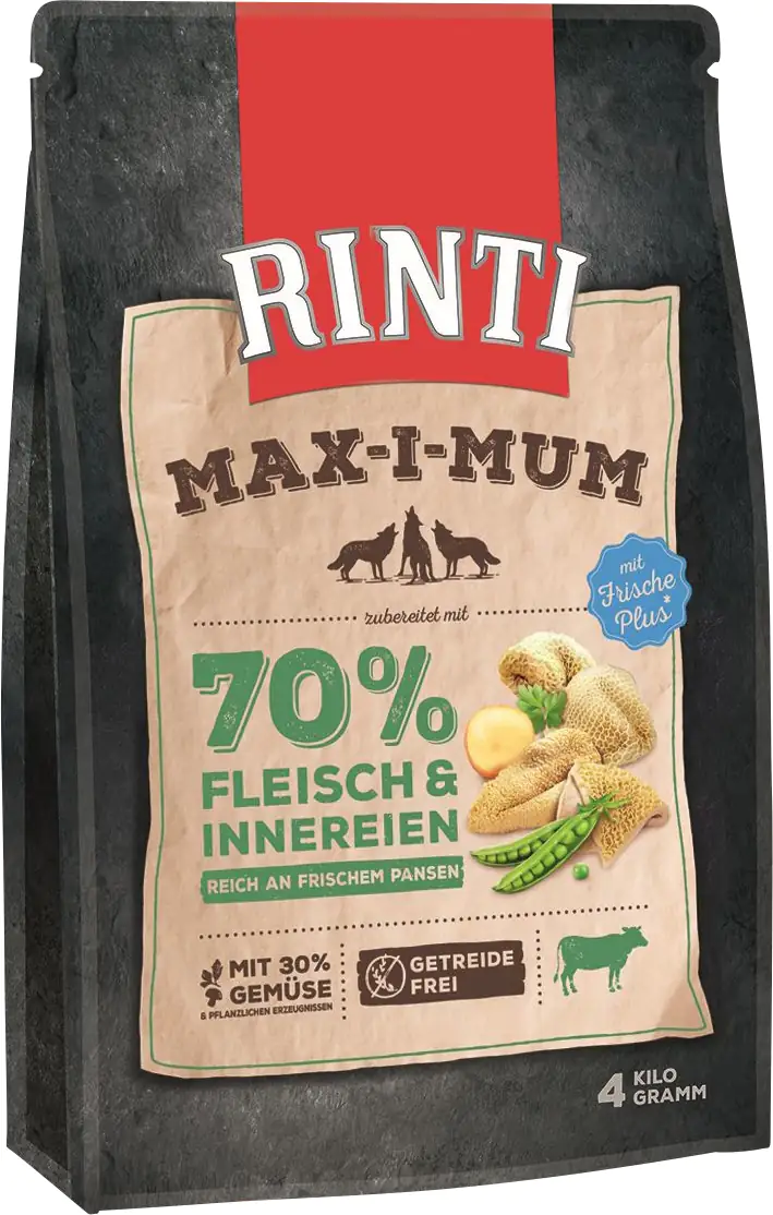 Rinti Max-i-Mum Hundetrockenfutter Adult 4 kg Pansen