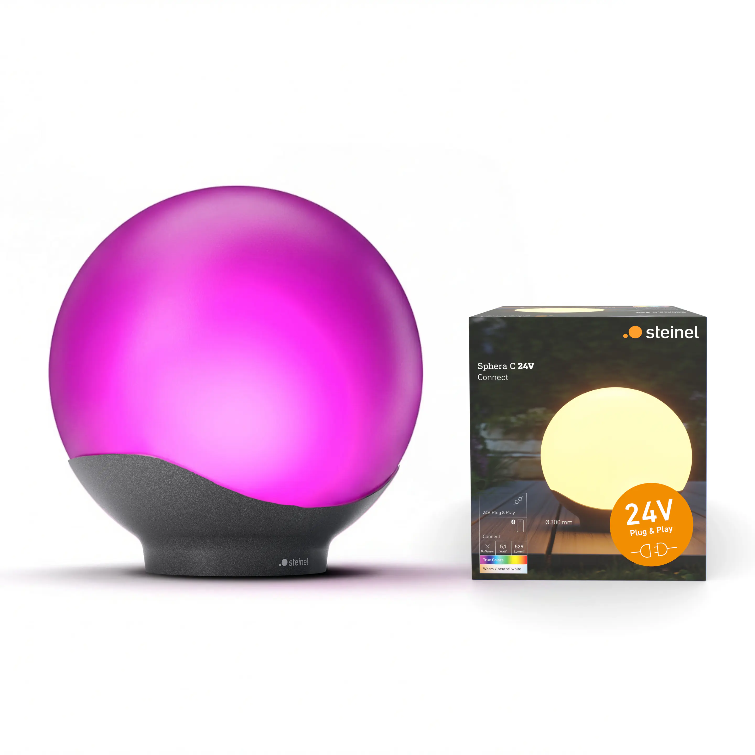 Steinel LED Außenleuchte Sphera 24V Ø 30 cm ultra warmweiß-neutralweiß weiß