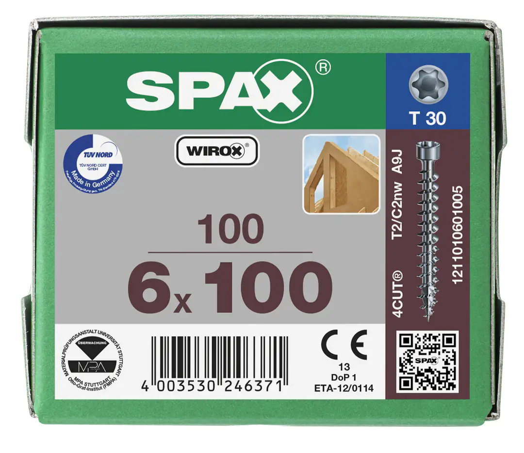 Spax Holzbauschrauben 6.0 x 100 mm TX 30 Zylinderkopf - 100 Stk.