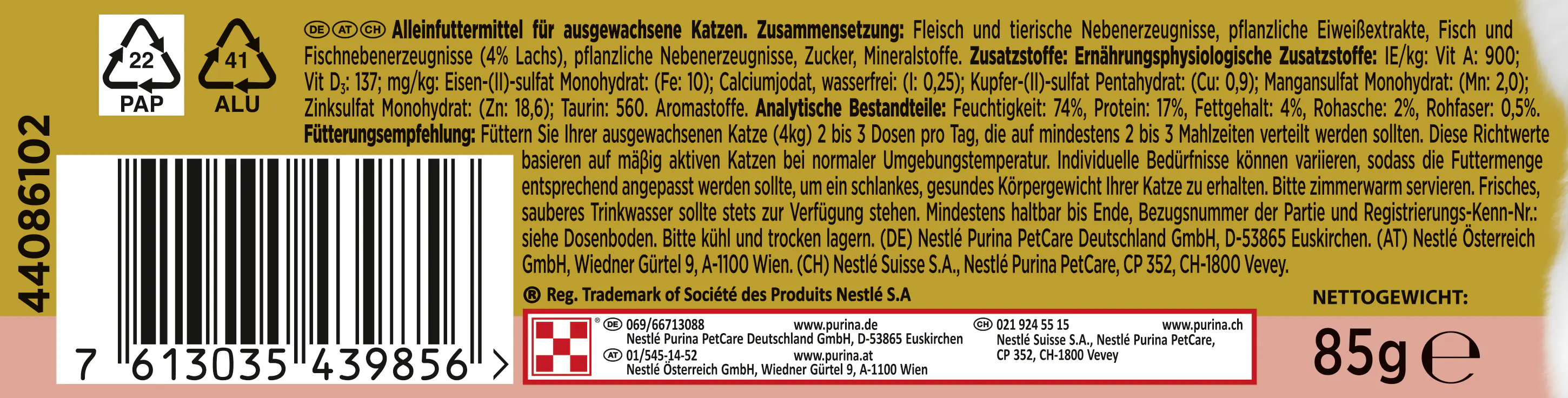Gourmet Gold Raffiniertes Ragout mit Lachs 85 g
