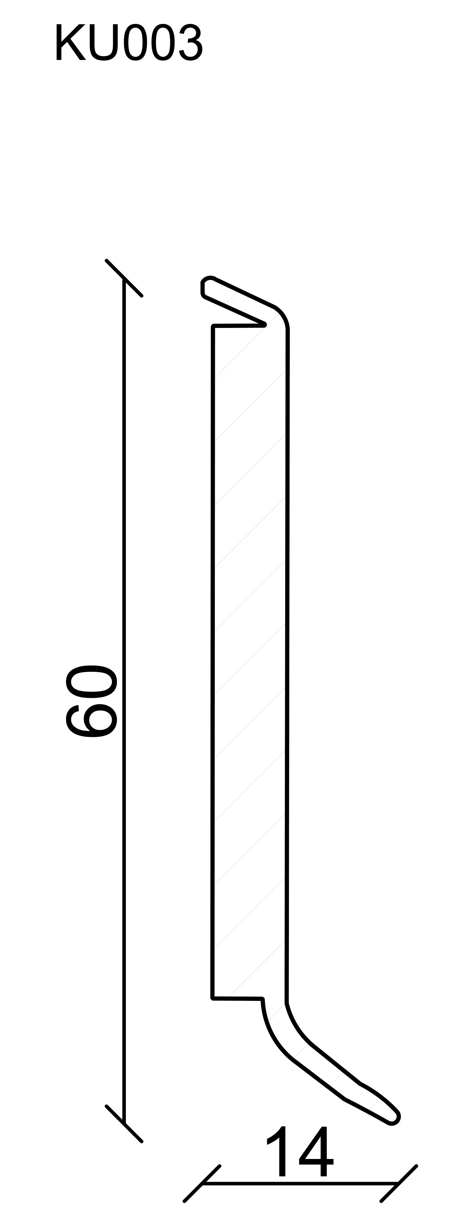 FN Neuhofer Kernsockelleiste 250 cm 60 x 14 mm hellgrau