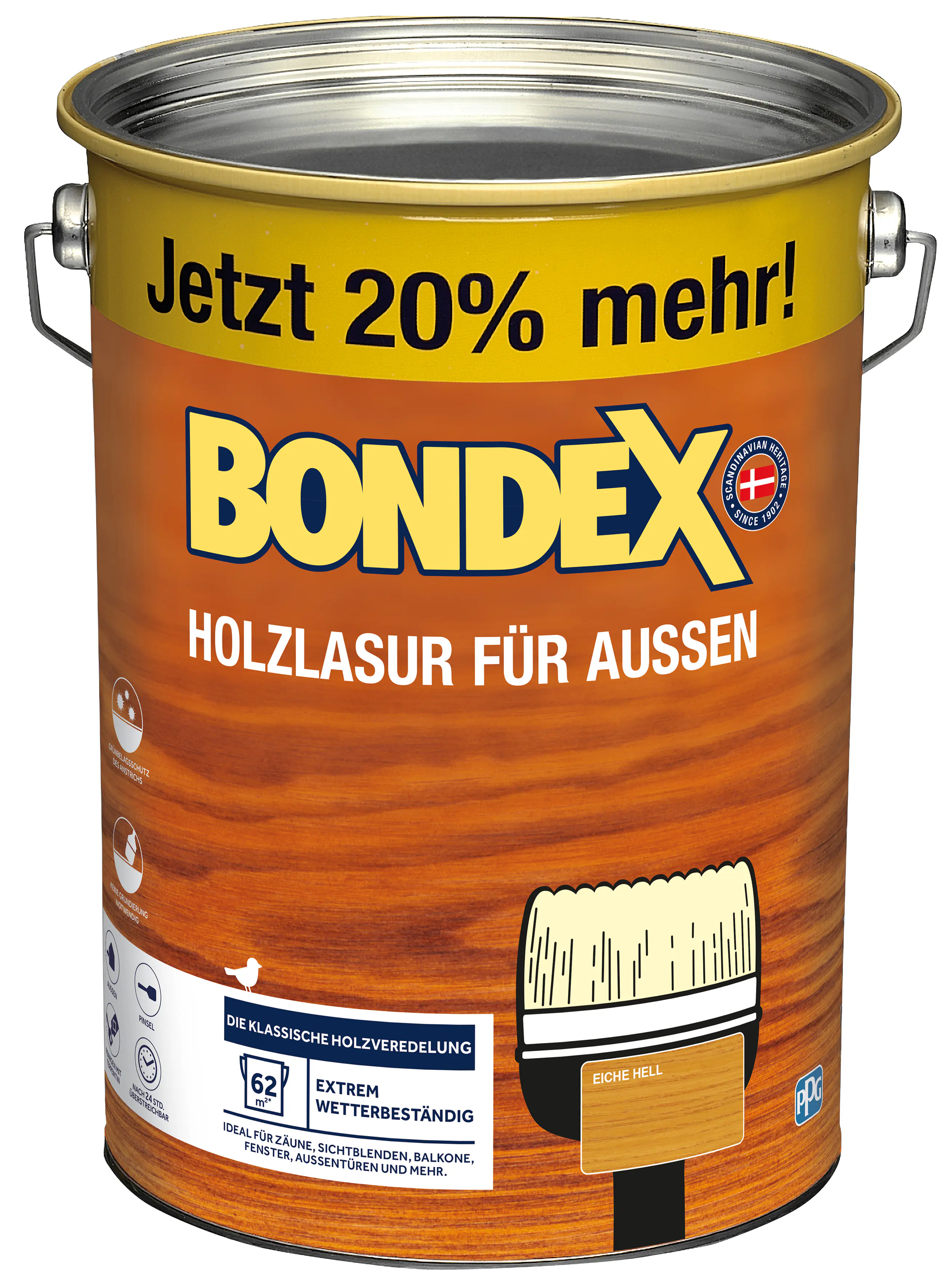 Bondex Holzlasur für Außen 4,8 L eiche hell