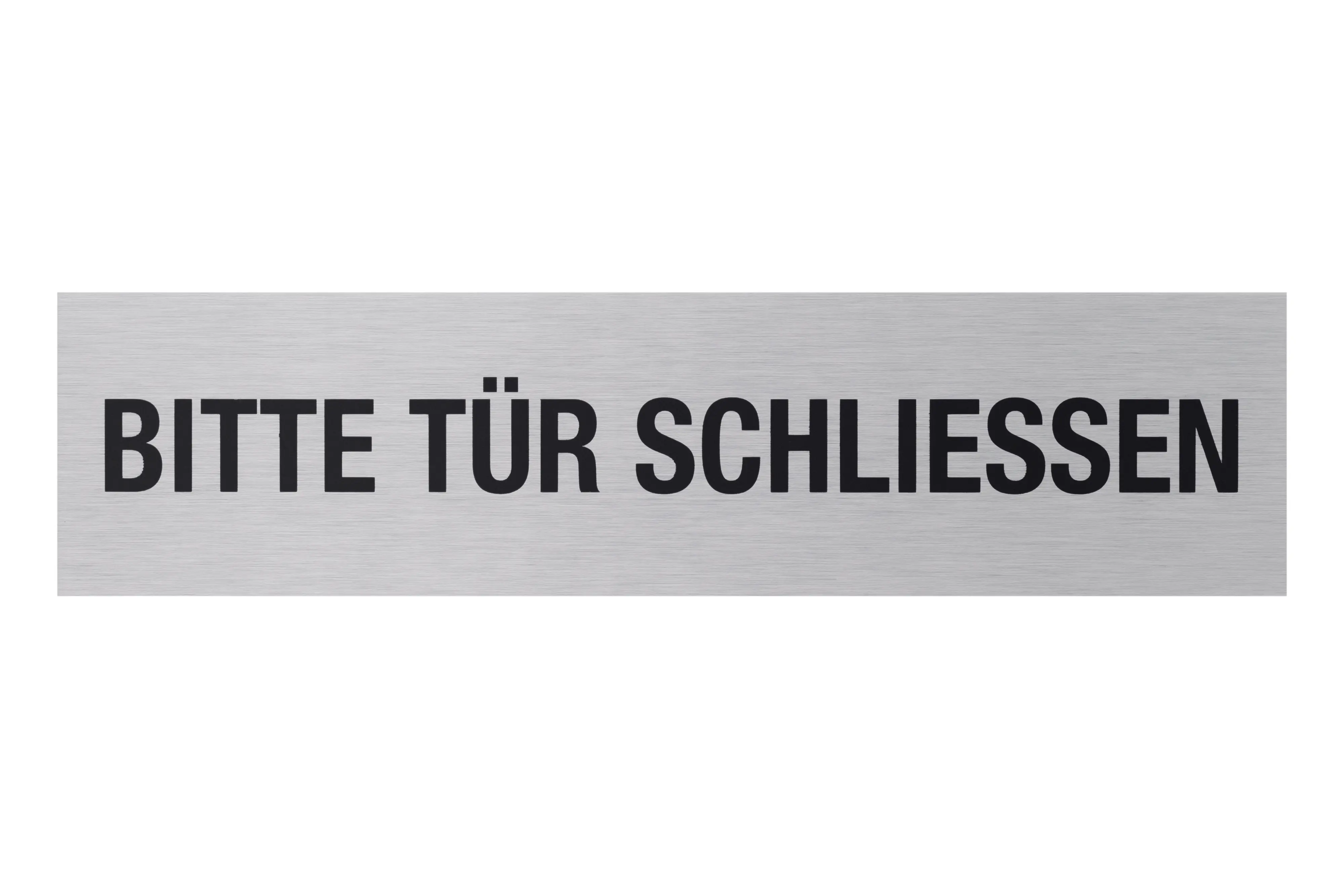 Conmetall Aufkleber Bitte Tür Schließen Aluminium 16 x 4 cm edelstahl-optik