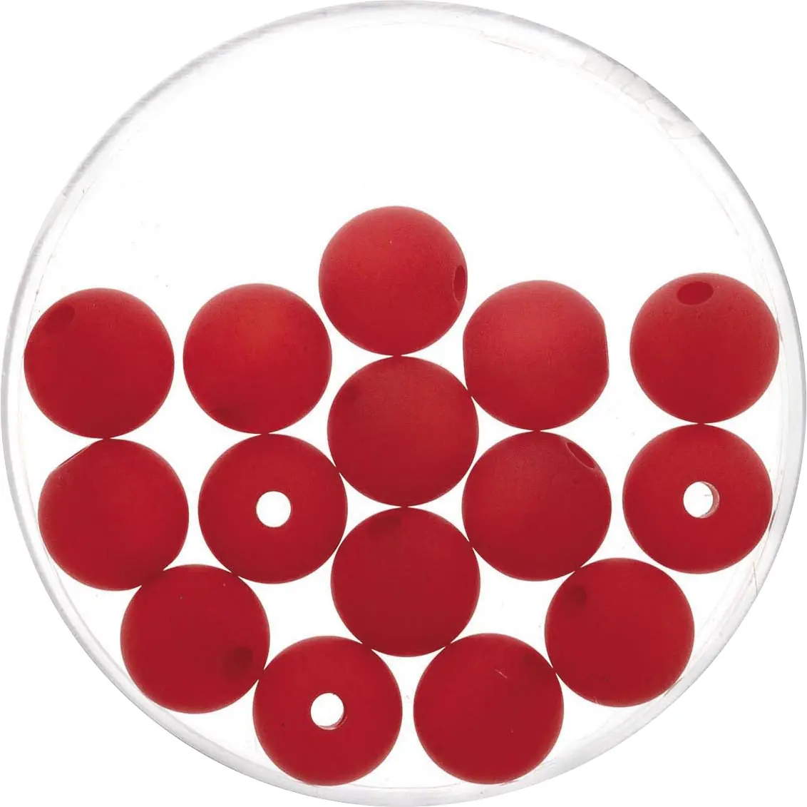 Glorex Perle Polaris 8 mm 15 Stück, matt rot