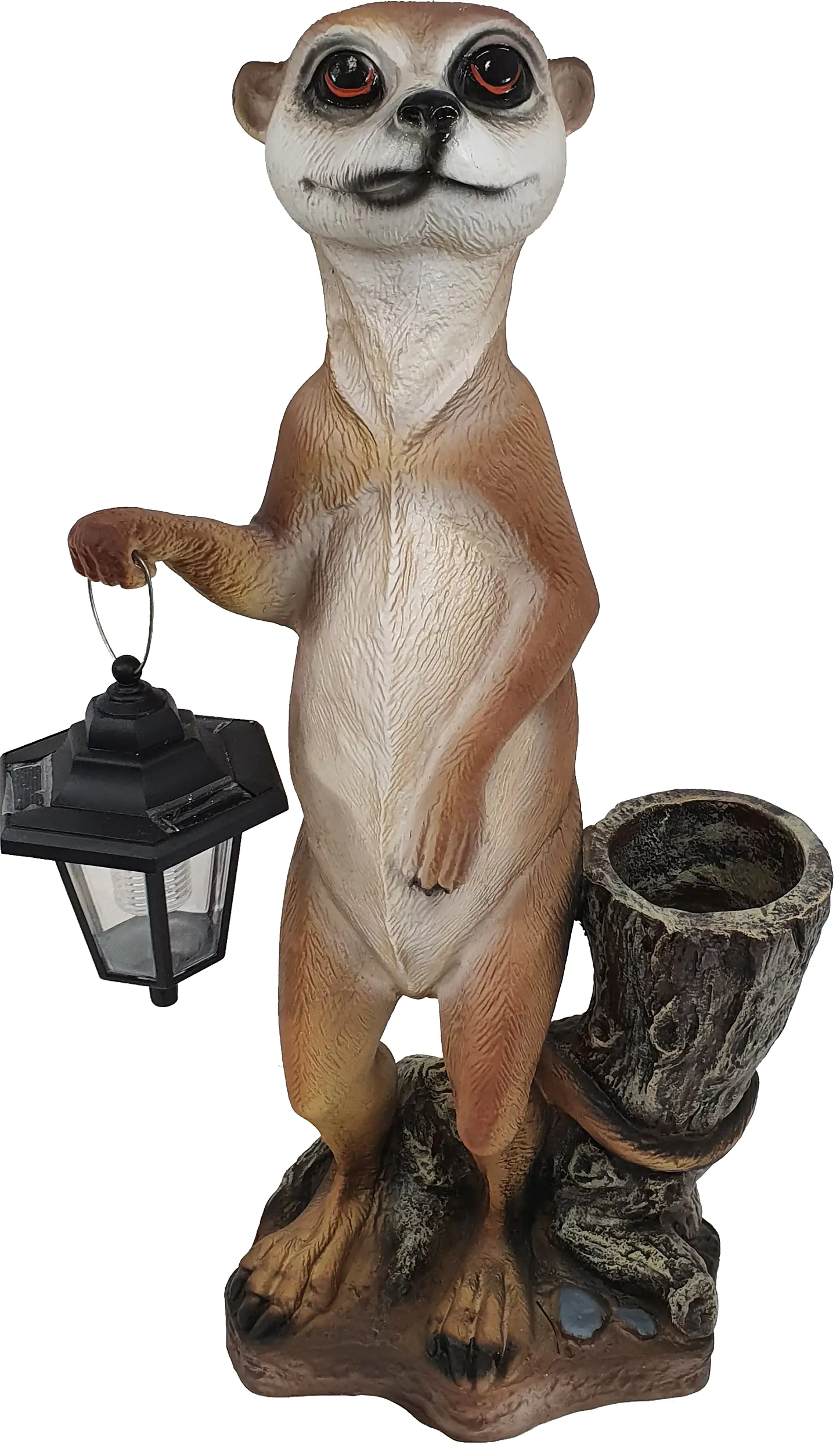 Dekofigur Erdmännchen mit Lampe 62 x 32 x 17 cm 
