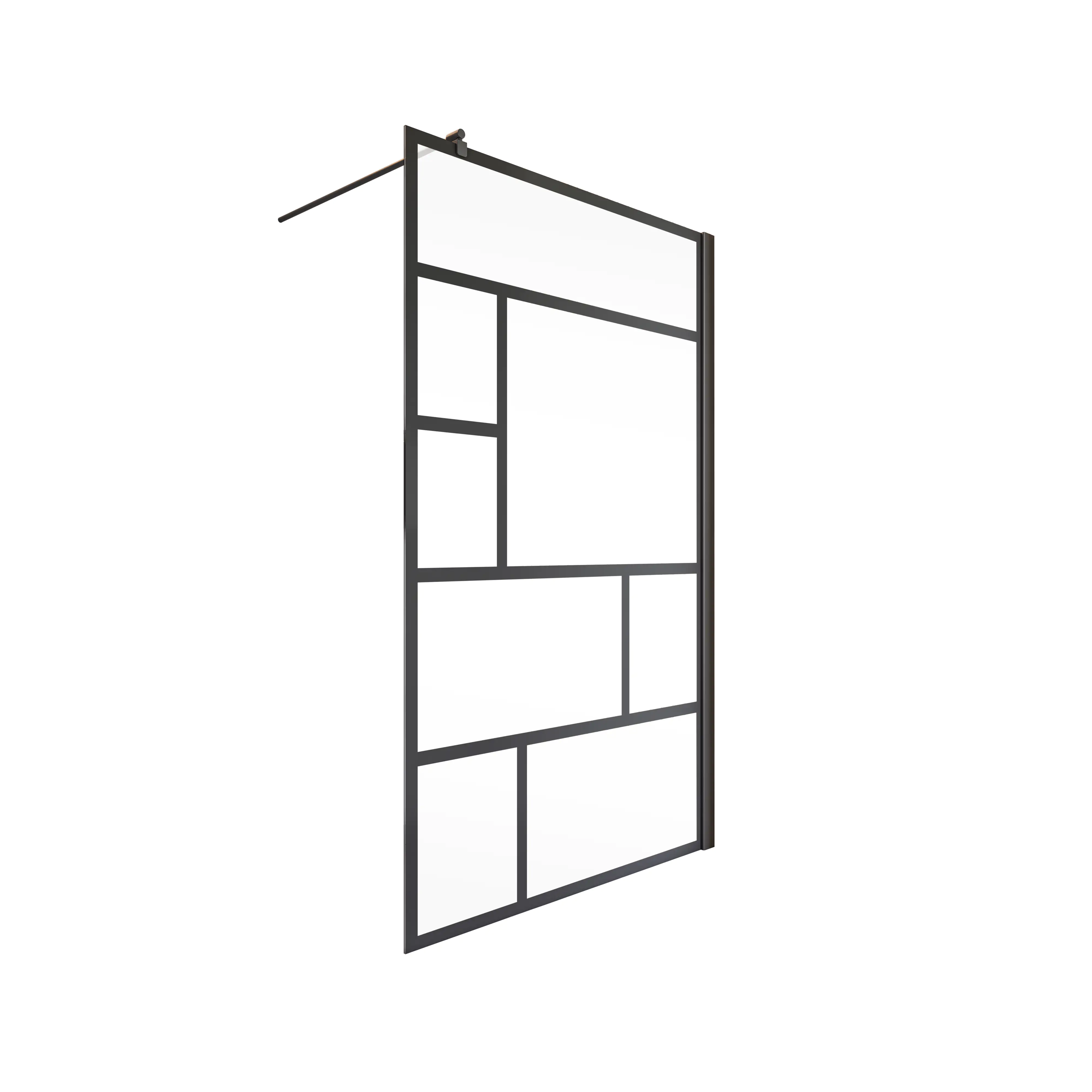 Schulte Duschwand Alexa Style 2.0 Walk In 90 x 200 cm mattschwarz
