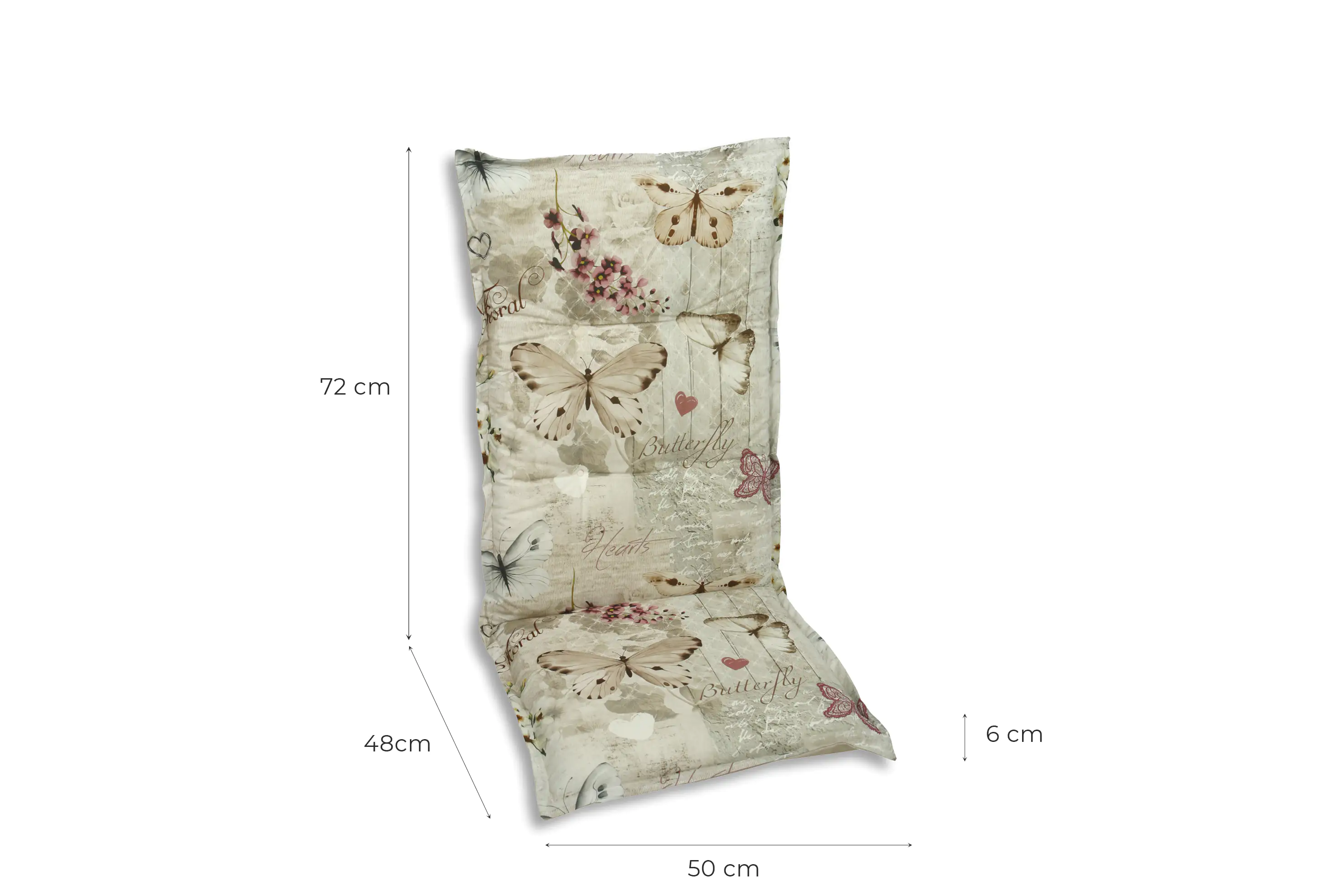 GO-DE Hochlehner-Auflage 120 cm x 50 cm x 6 cm, beige 