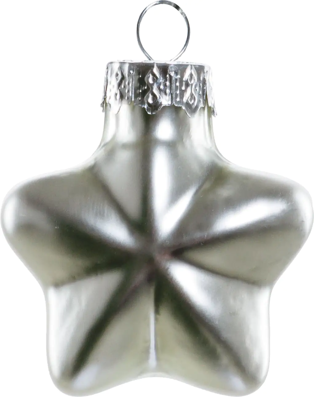 TrendLine Weihnachtskugeln Glas-Sterne 4 cm silber 12 Stück