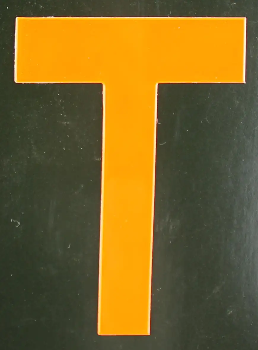 Conacord Reflektierender Klebebuchstabe "T" orange 80 mm