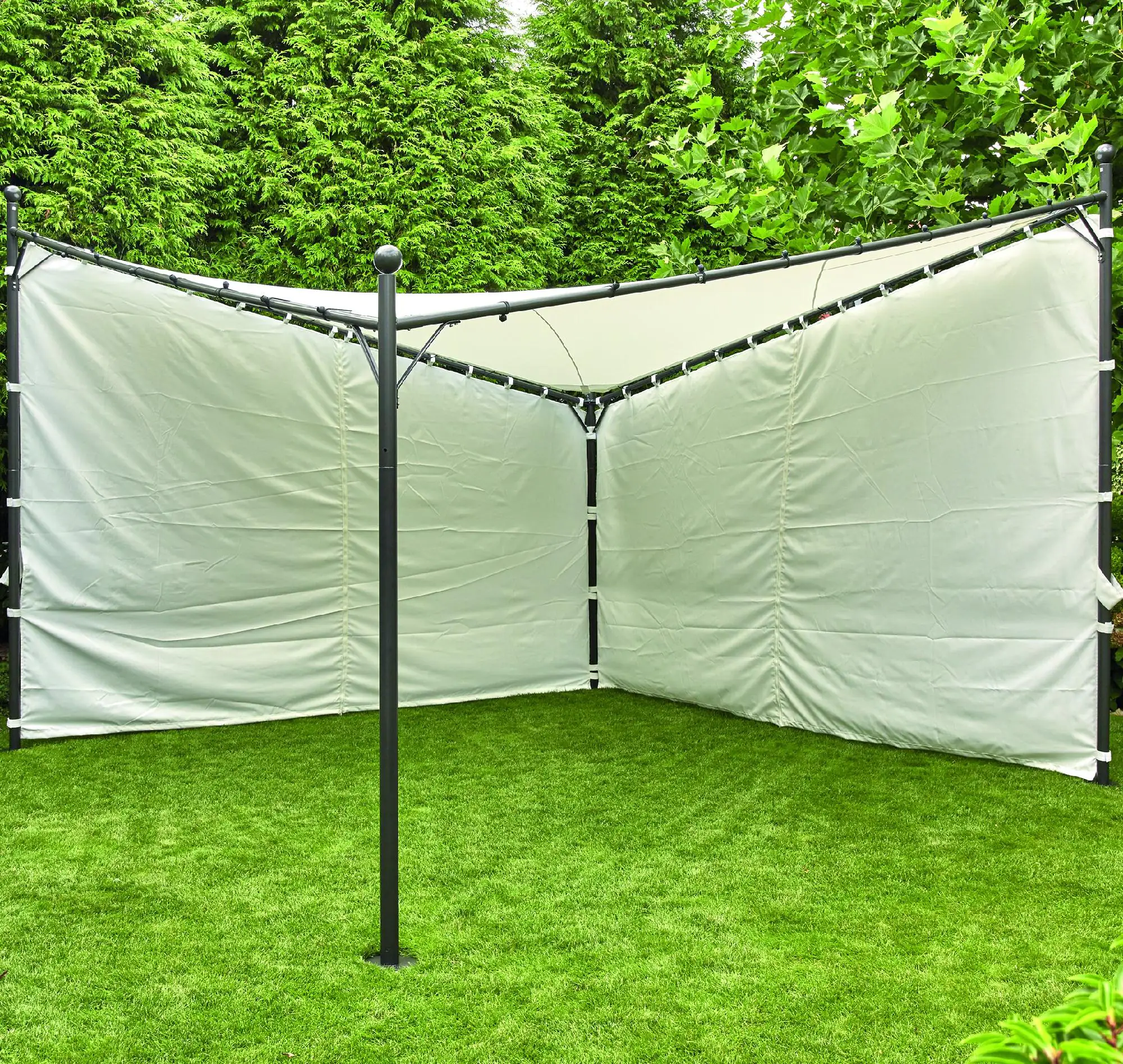 Siena Garden Seitenteile zu Pavillon Berlino 400 x 400 cm weiß 2er Set