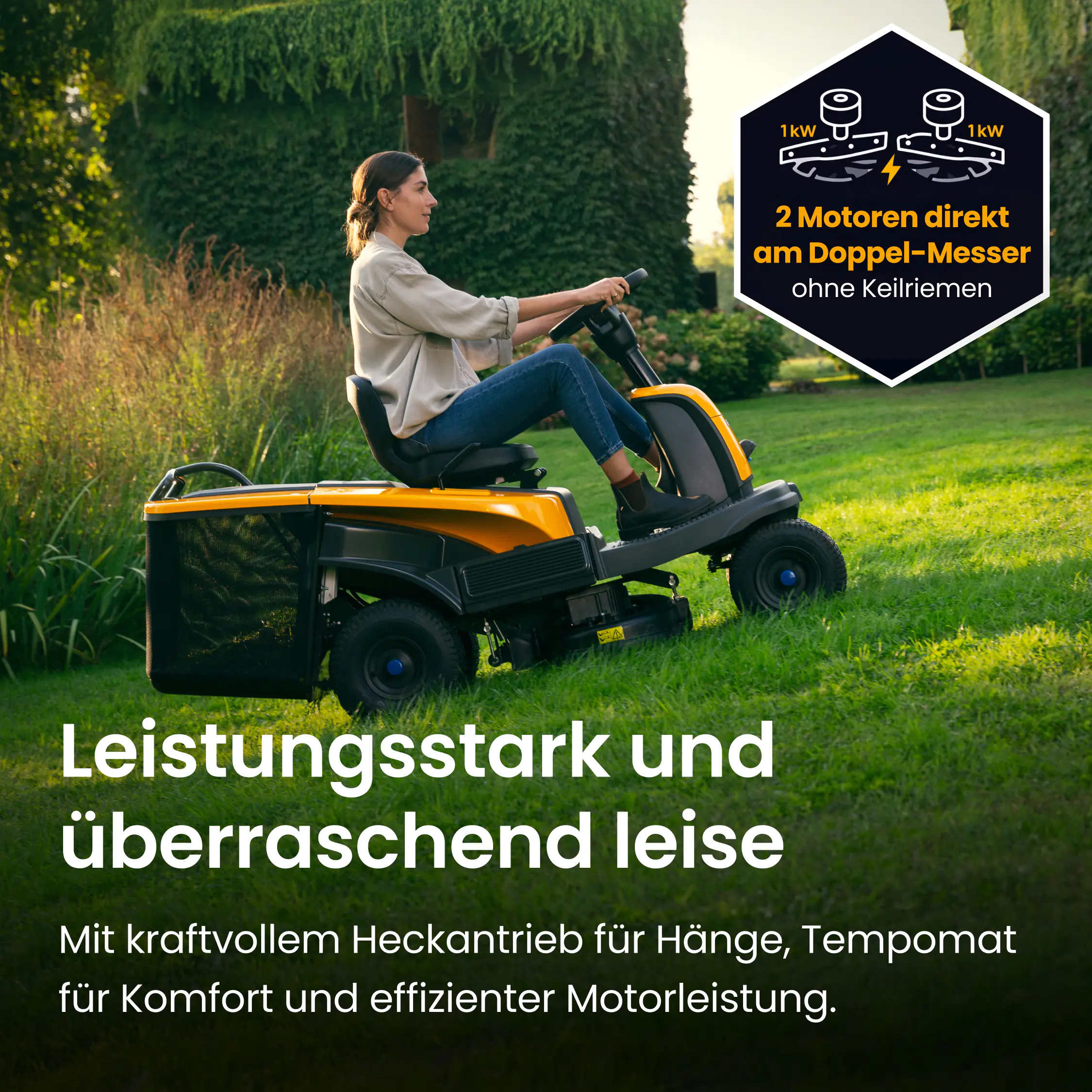 Stiga Akku-Rasentraktor Swift 372e  inkl. 4x5 Ah Akku (48 Volt)
