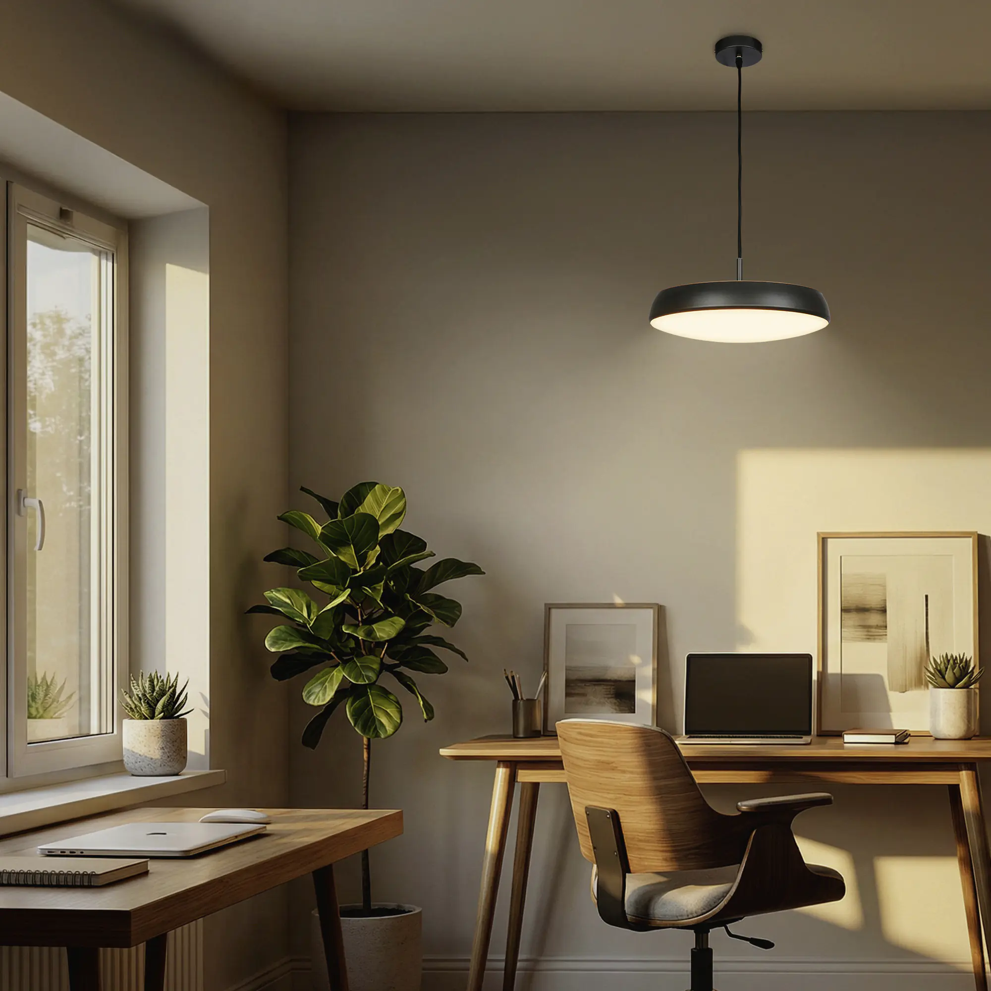 Briloner LED-Pendelleuchte Nala Ø 35 cm anthrazit warmweiß