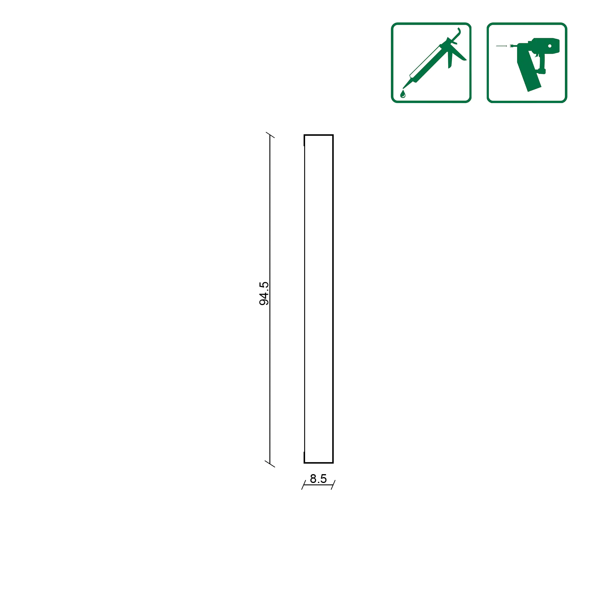 Neuhofer Wandleistenset Shaker Style 118 cm x 94,5 x 8,5 mm