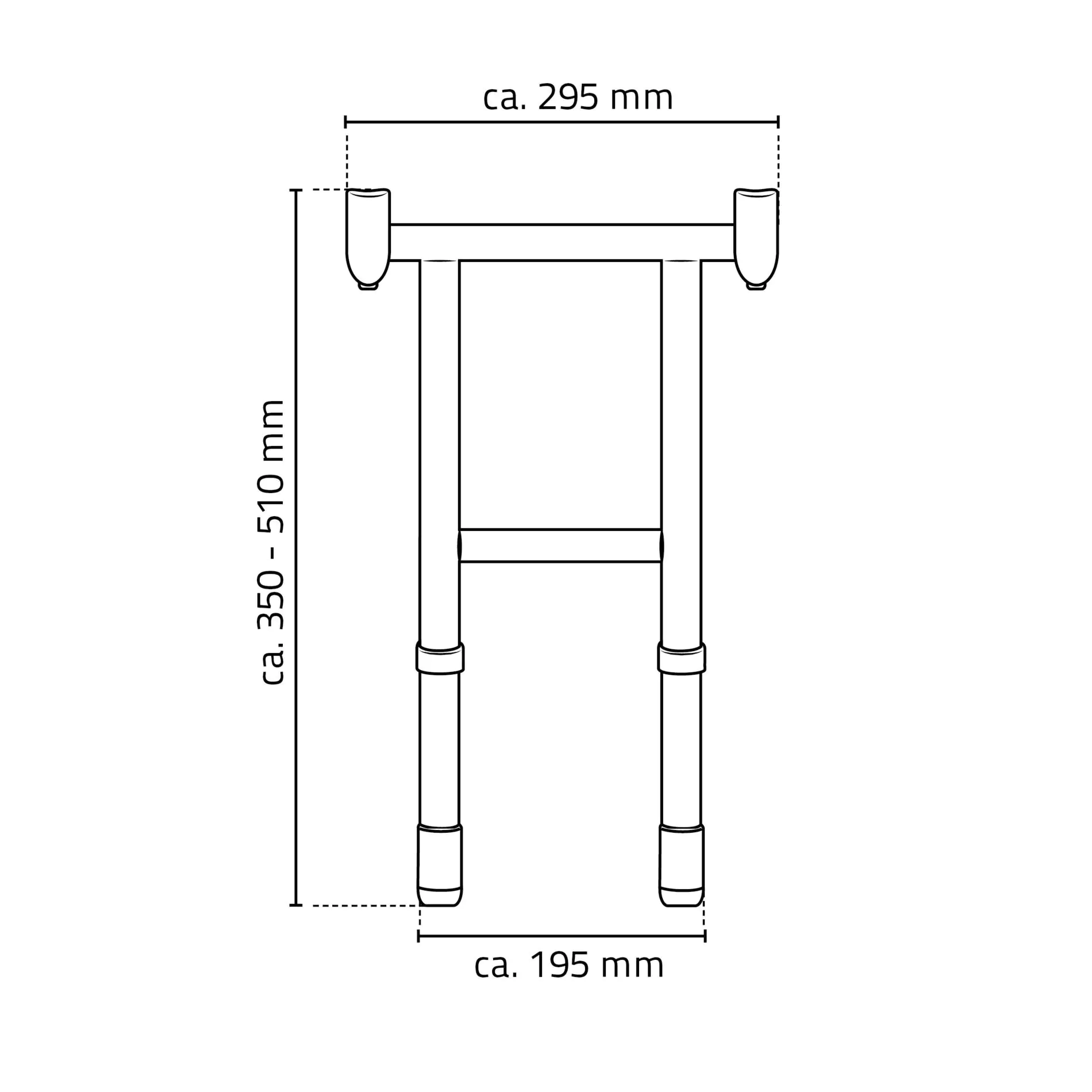 Ridder XL-Adapter für Dusch-Klappsitz Pro, chromfarben, Aluminium / PA / PE / TPR