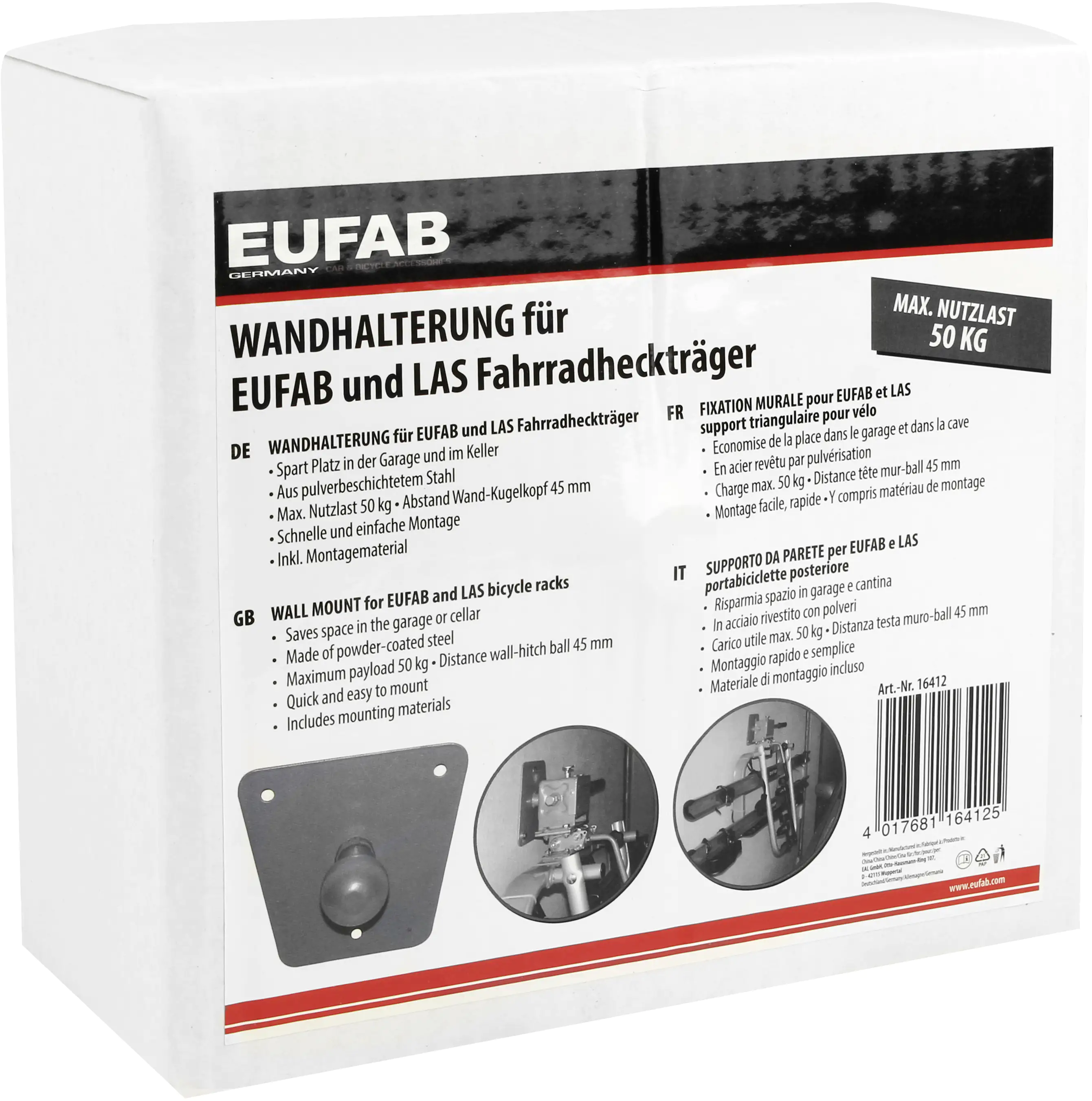 EUFAB Wandhalter für Fahrradträger