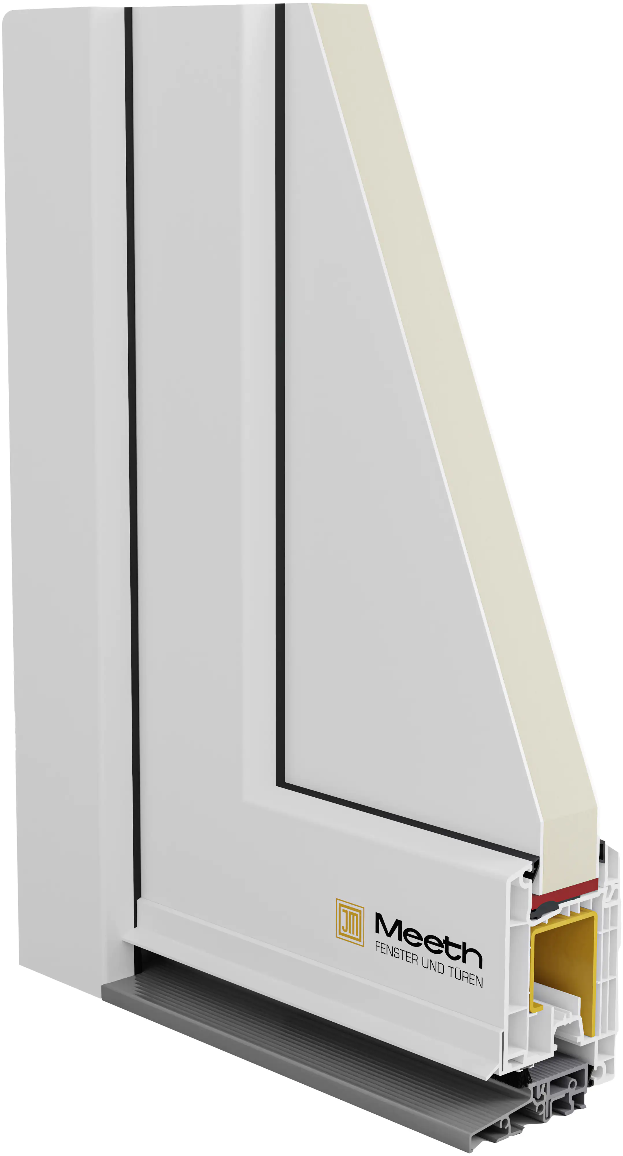 Meeth Haustür Signum Pro PVC Modell 92 108 x 200 cm DIN Rechts weiß/lichtgrau