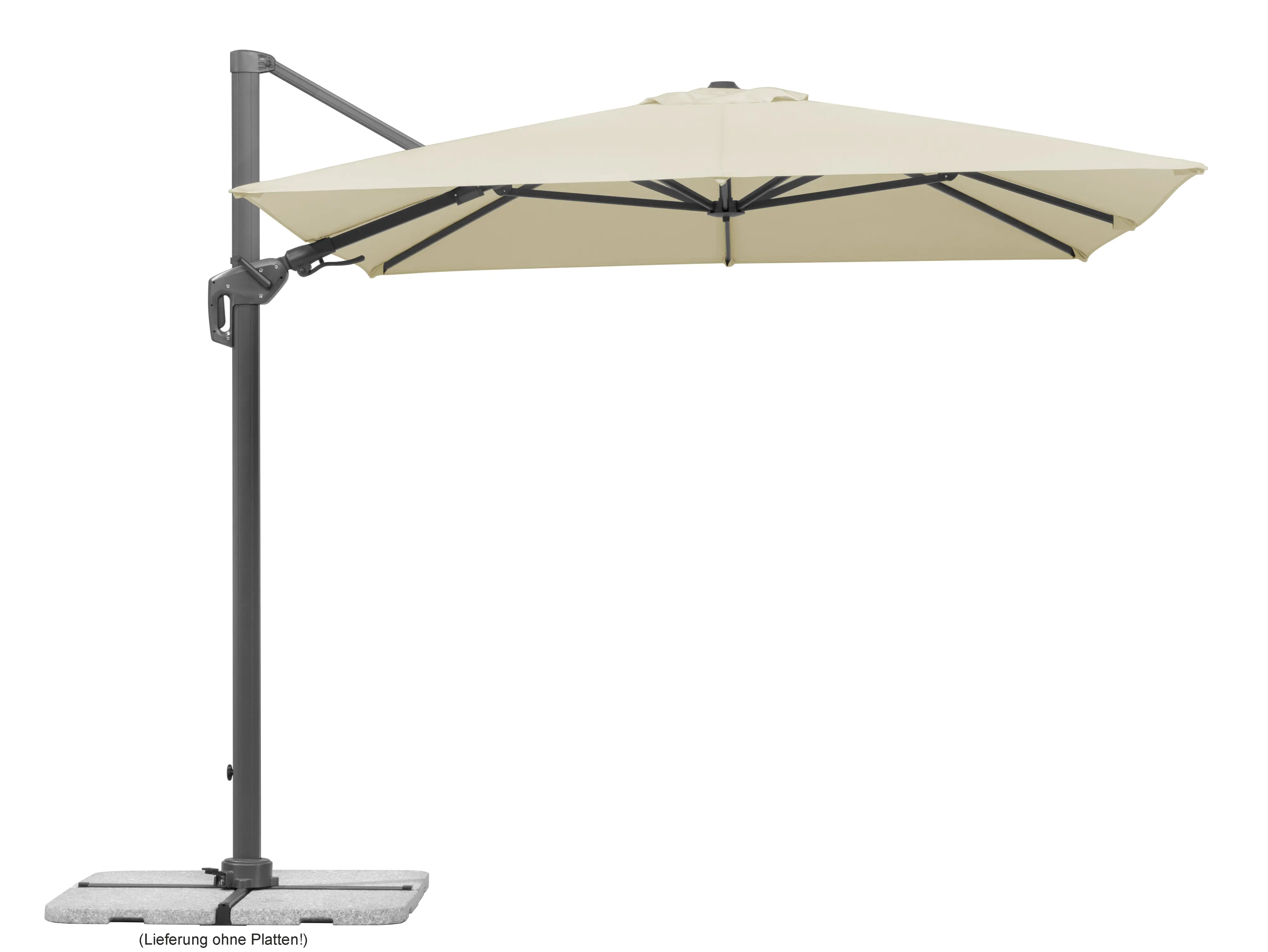 Schneider Ampelschirm Rhodos Twist natur 350 x 260 cm inkl. Sonnenschirmhülle