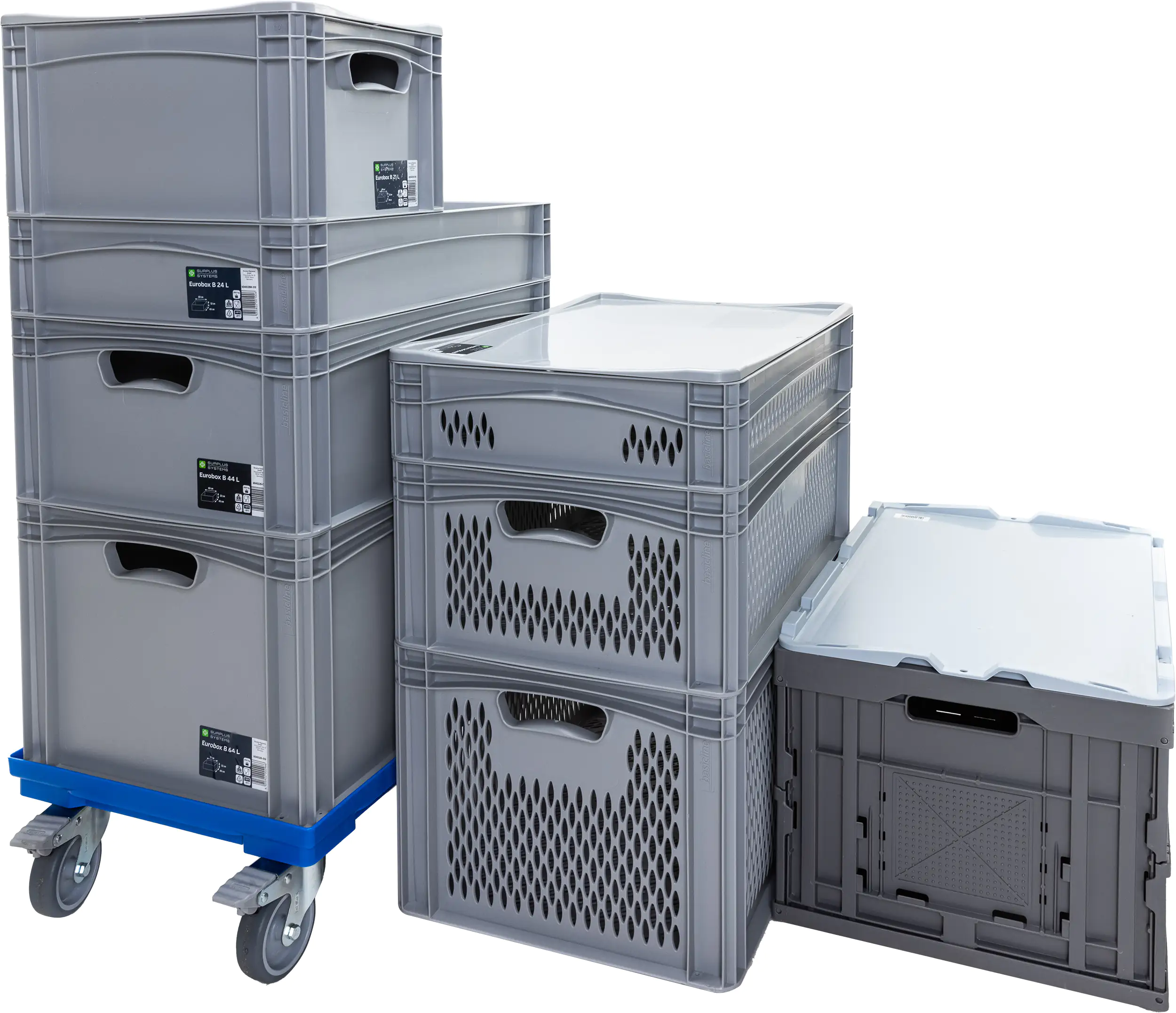 Surplus Systems Eurobox B 60 x 40 x 32 cm, 64,5 L, grau
