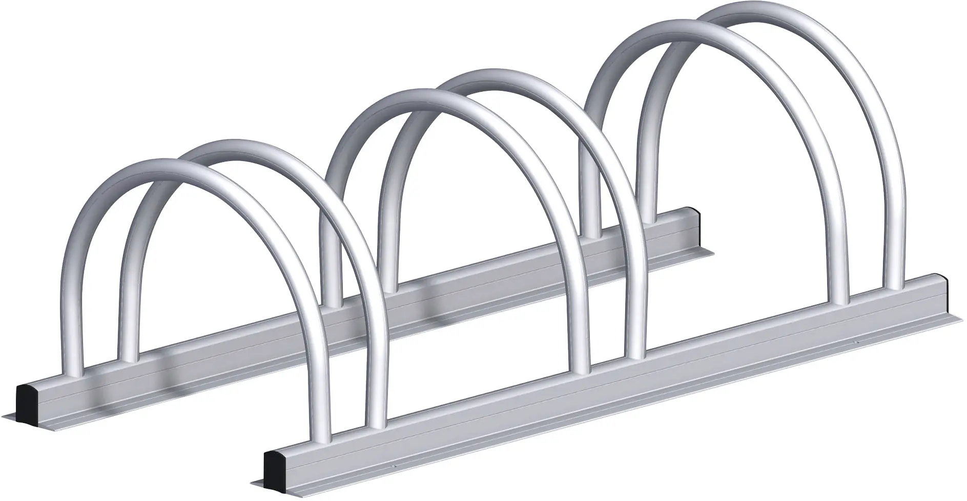 alfer Fahrradständer, starr, 3-fach 250 mm 250 x 800 x 365 mm Alu roh blank