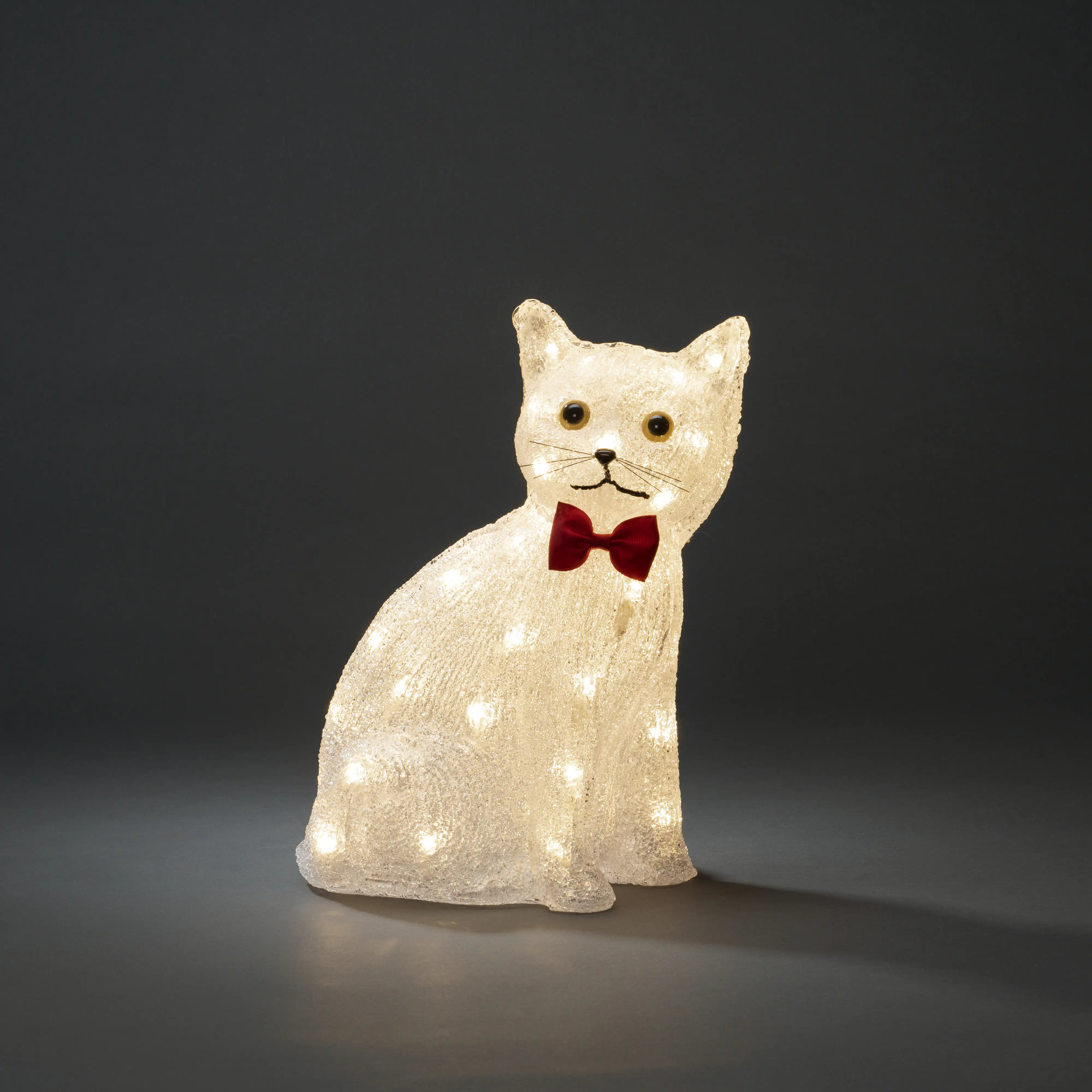 Konstsmide LED Acryl Katze sitzend, 40 warm weiße Dioden