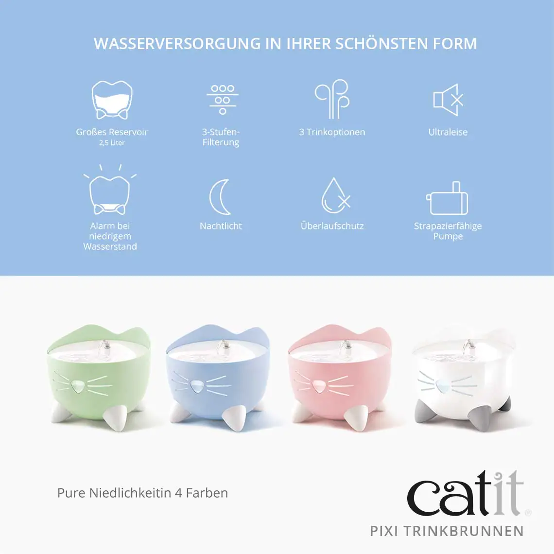 Catit Pixi Trinkbrunnen blau