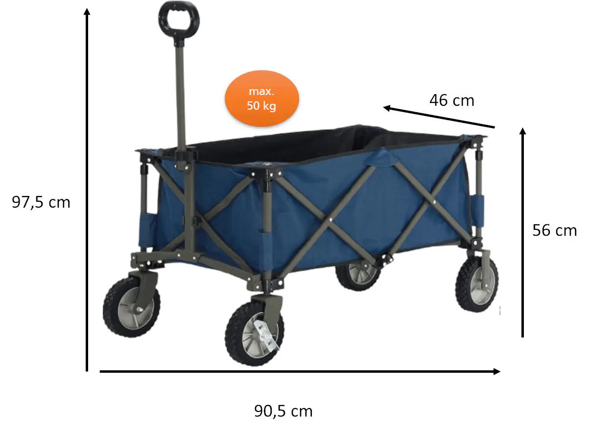 TrendLine Faltbarer Campingwagen 90,5 x 49 cm, Höhe: 56 cm