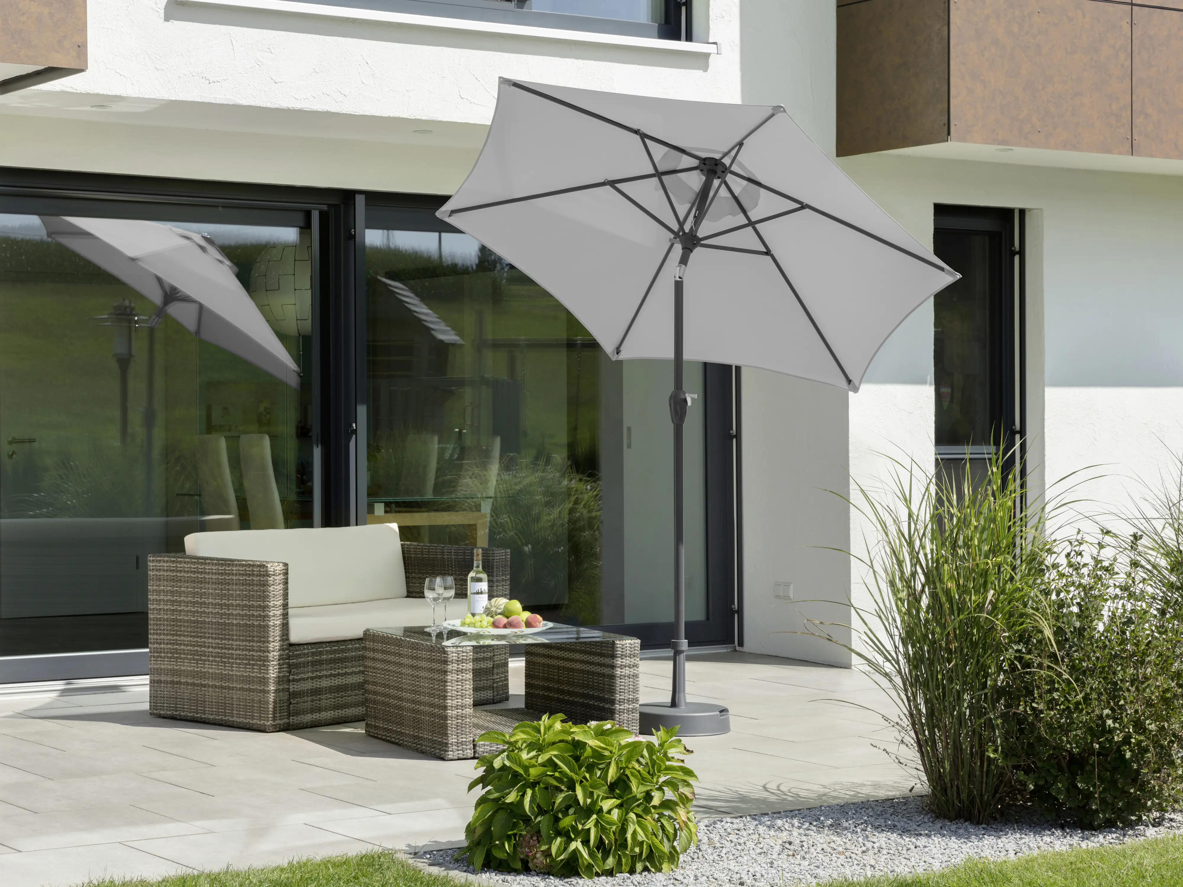 Schneider Sonnenschirm Bilbao silbergrau Ø 220 cm