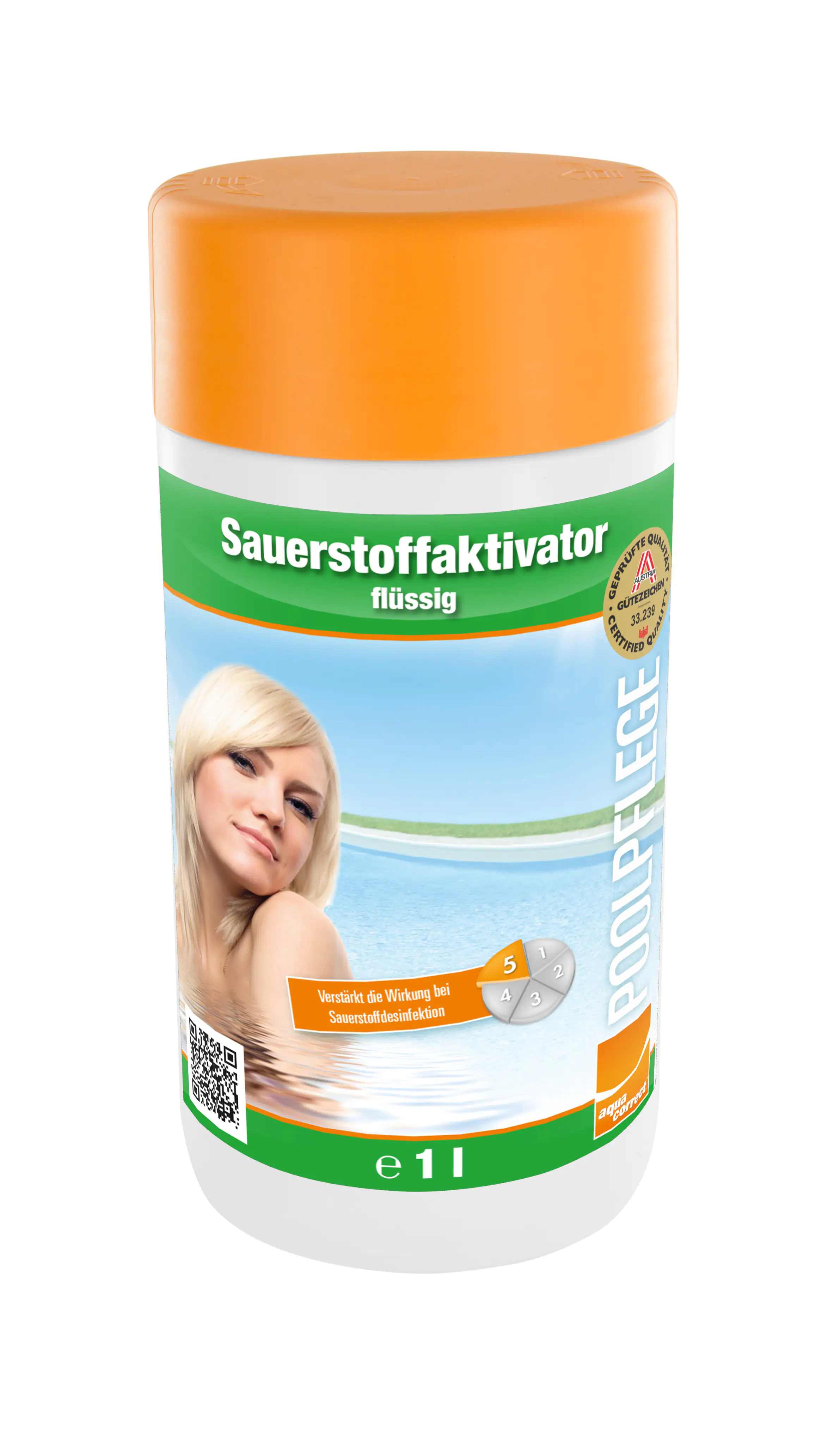 Steinbach Poolpflege Sauerstoffaktivator 1 L, flüssiger Aktivsauferstoff