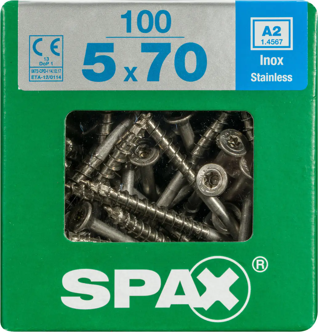 Spax Universalschrauben 5.0 x 70 mm TX 20 - 100 Stück Edelstahl