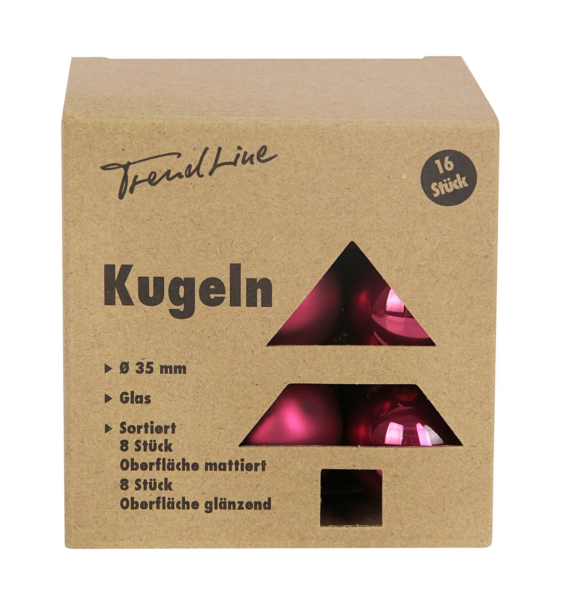 TrendLine Mini-Christbaumkugeln aus Glas Ø 3,5 cm magnolienrosa 16 Stück