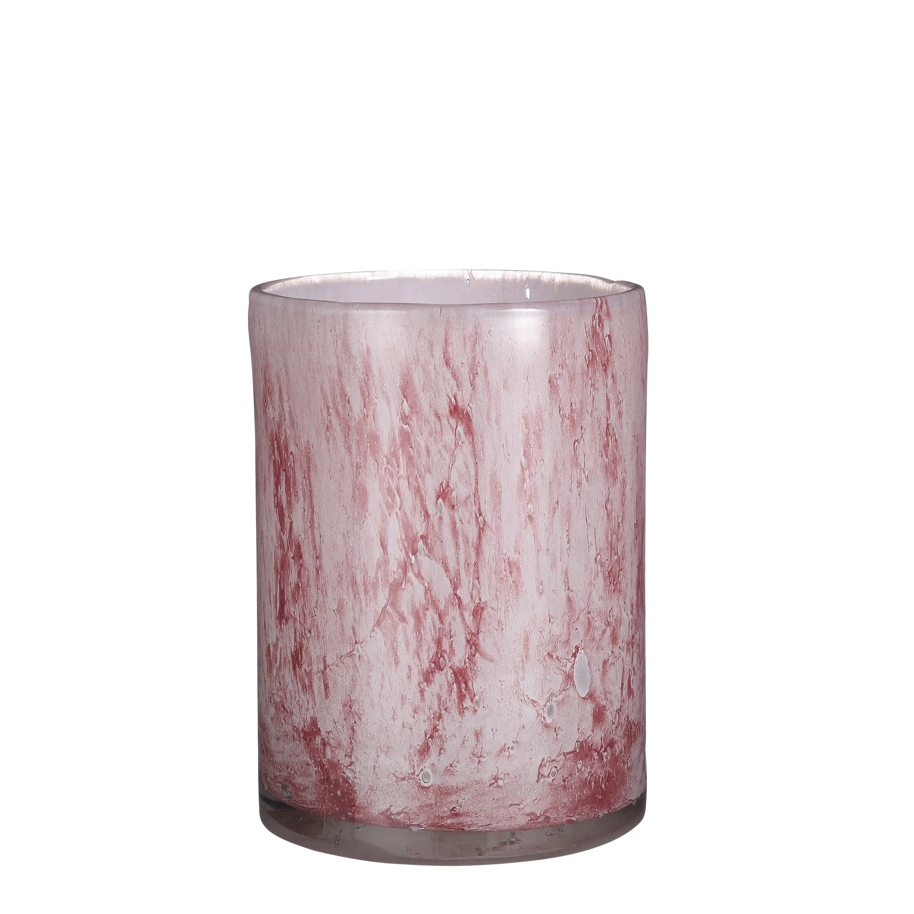 Mica Glas Vase Estelle zylinder hellrosa, 23 x 17 cm