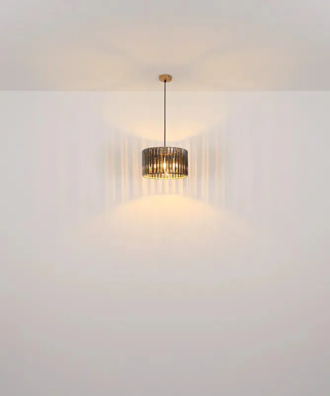 Globo Hängeleuchte Run Ø 35 x 120 cm holzoptik