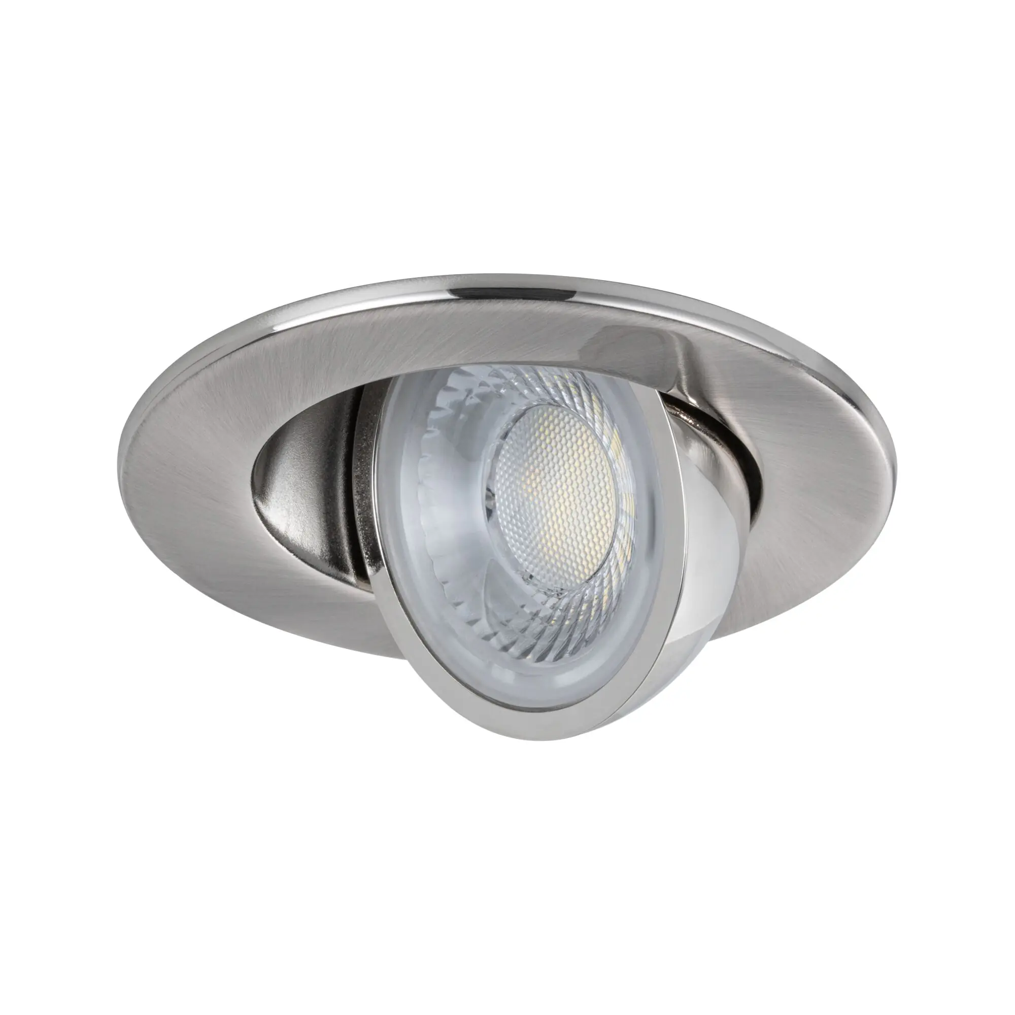 Paulmann LED-Einbauleuchte Zina 5/8 W Ø 9 cm dimmbar Eisen gebürstet