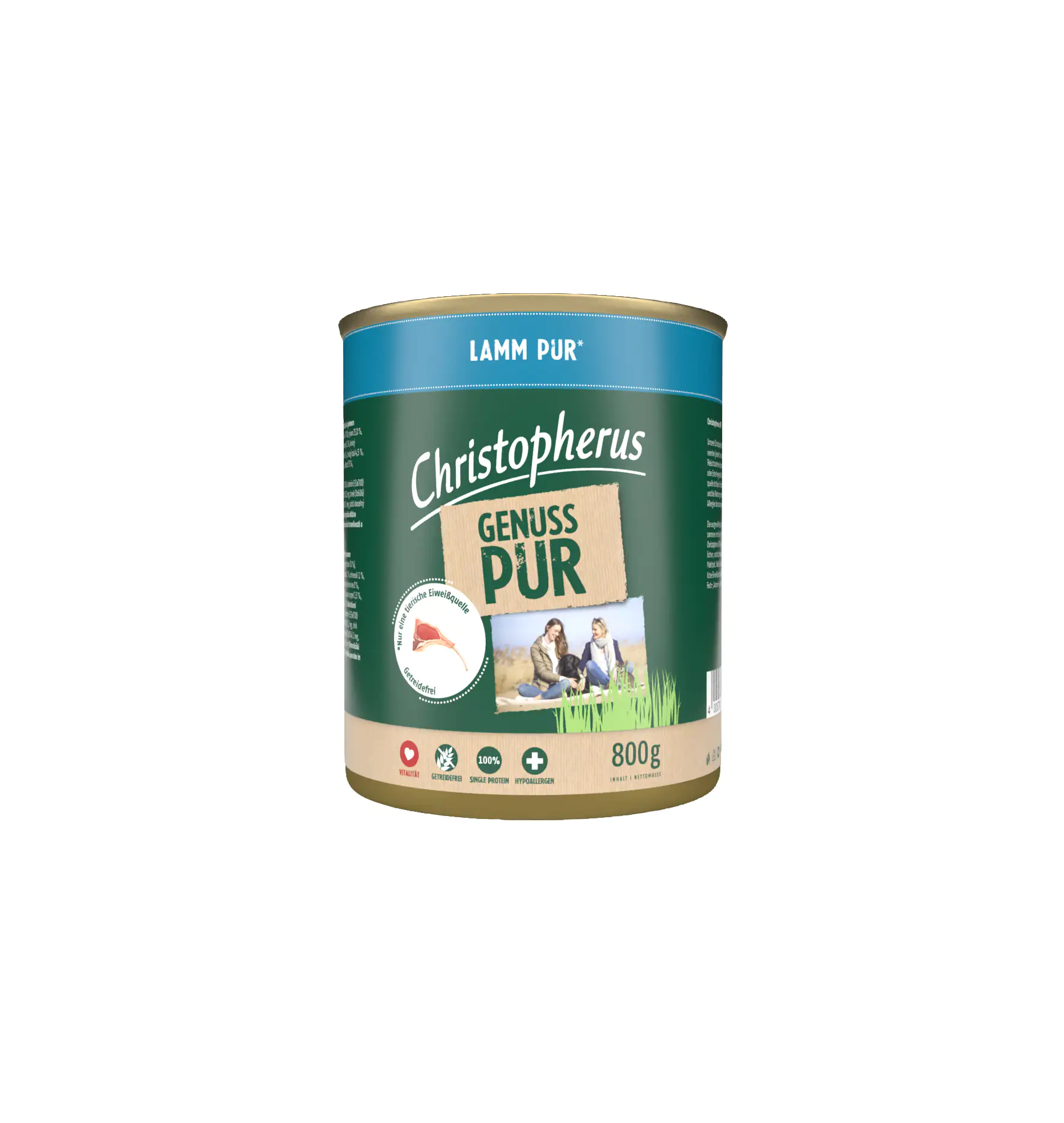 Christopherus Pur Hundenassfutter Single Protein getreidefrei 800 g Lamm