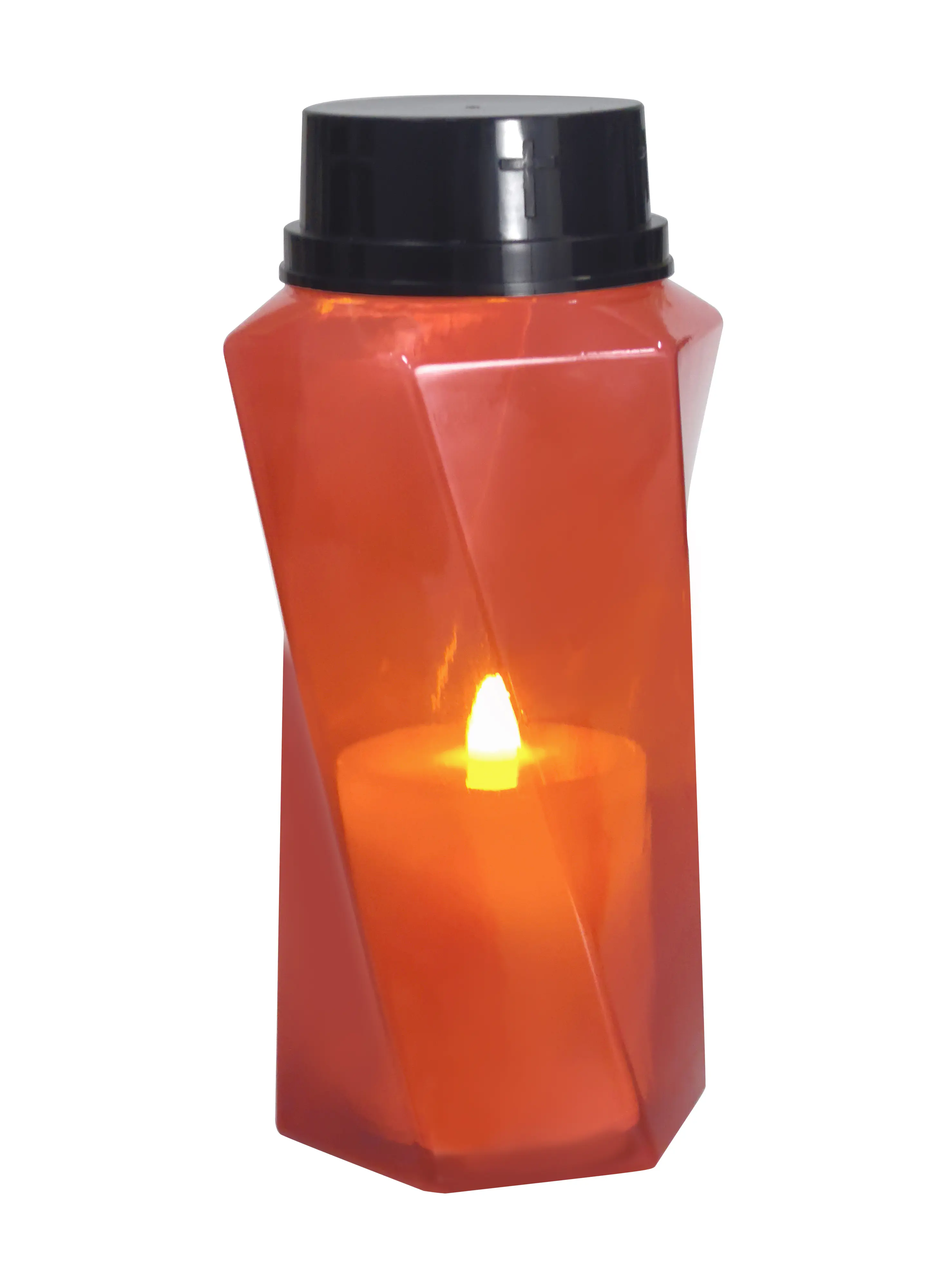 TrendLine LED-Grablicht in Wellenoptik mit Timer Ø 9,5 x 20 cm warmweiß rot

