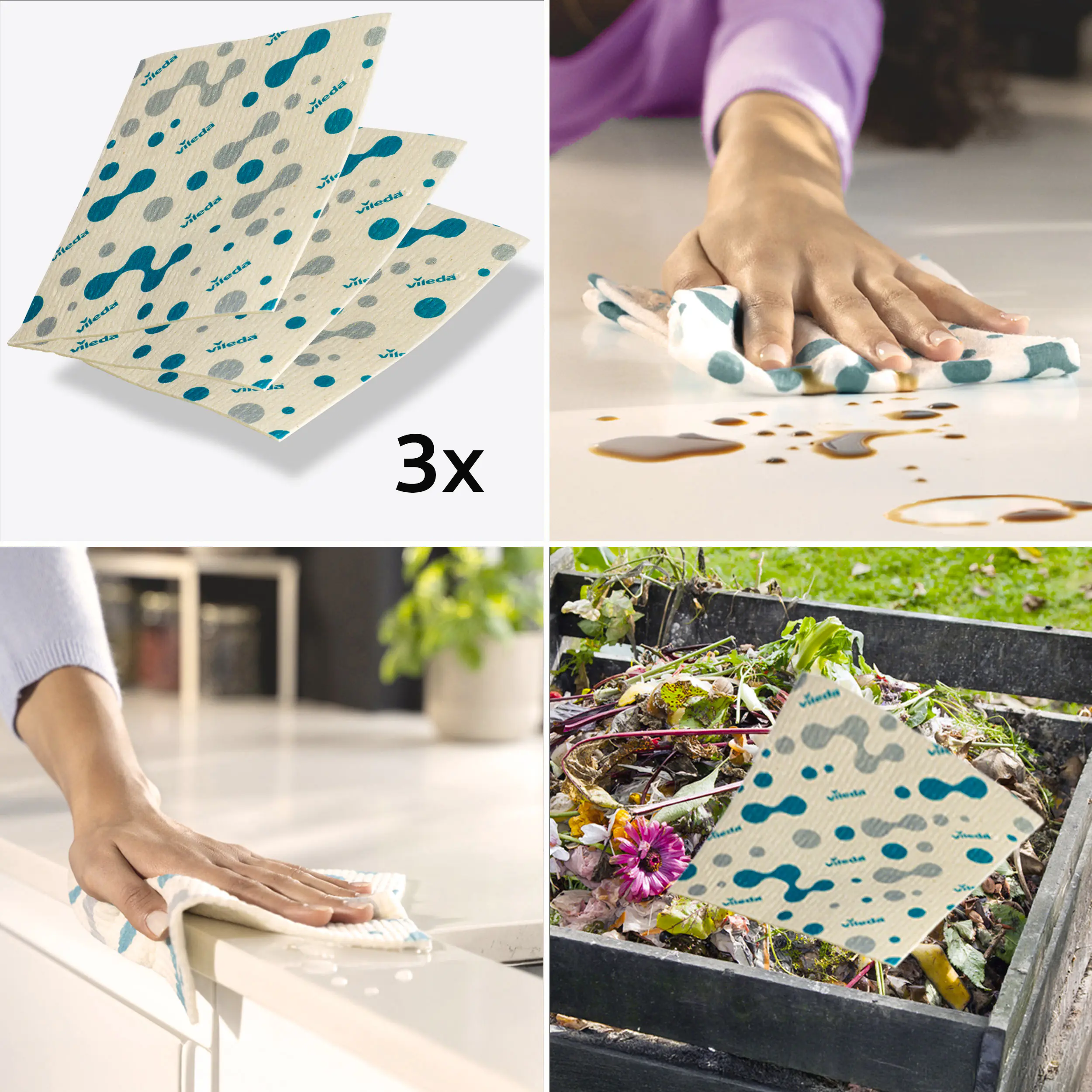 Vileda Schwammtuch Pro Clean 3er Pack